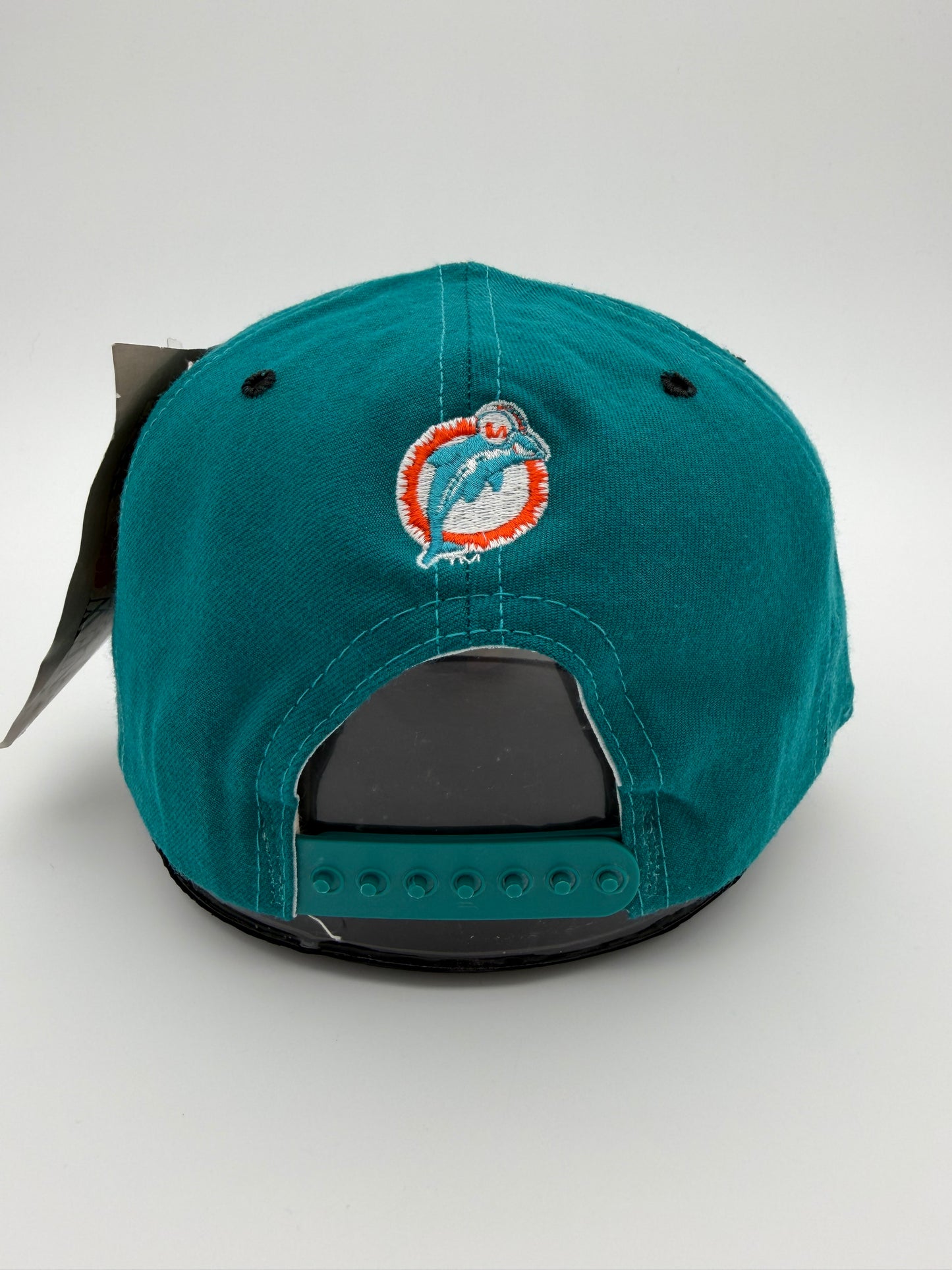 90S NEW ERA MIAMI DOLPHINS "MD" SCRIPT LOGO SNAPBACK (CLASSIC COLLECTION TAG) (NWT)