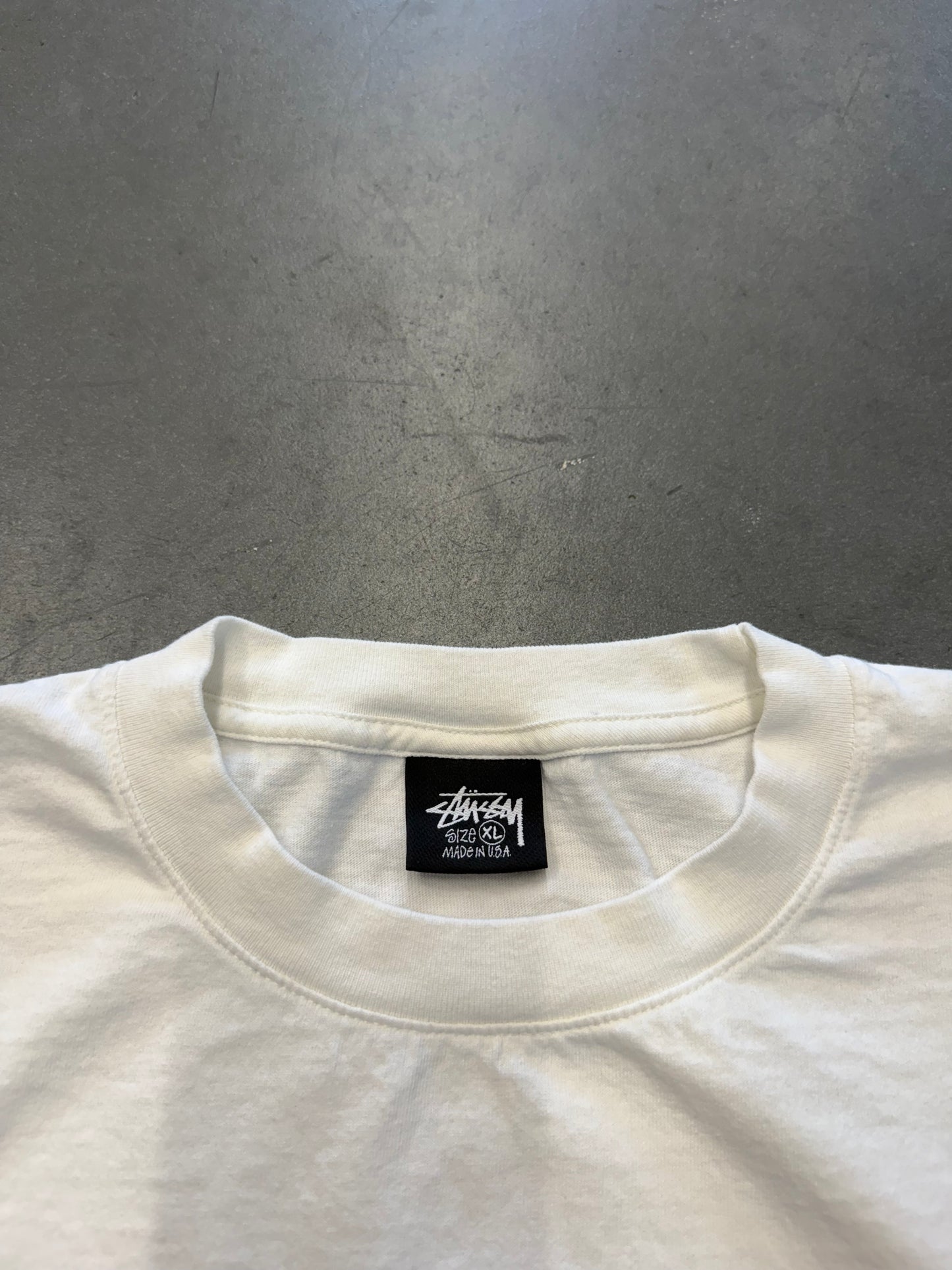 STUSSY KING PIN GEAR MULLET TEE - WHITE (XL)