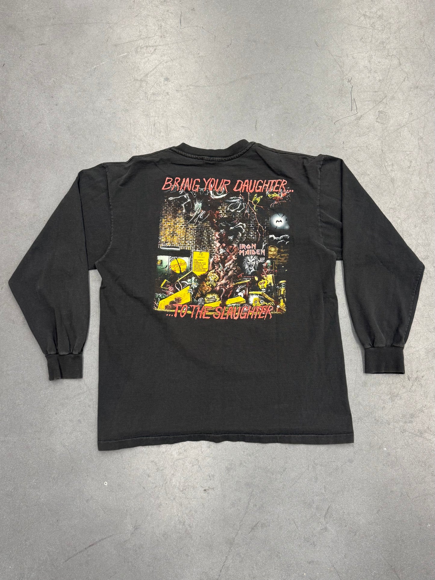 1990 IRON MAIDEN "BRING YOUR DAUGHTER... TO THE SLAUGHTER" LS TEE (ANVIL TAG)