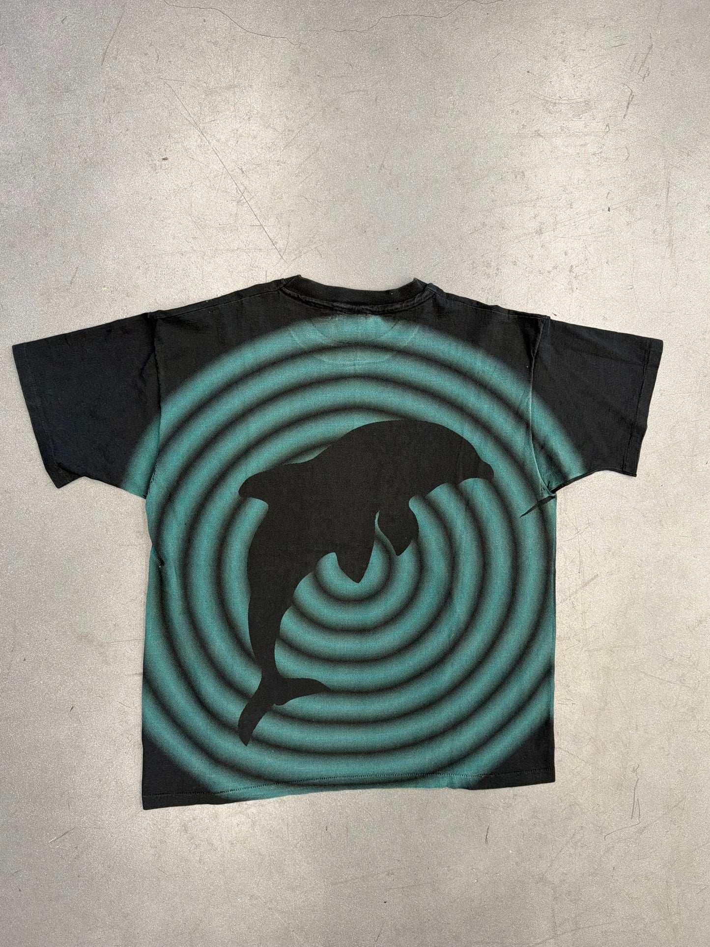 1993 MIAMI DOLPHINS SHADOW AOP TEE (SALEM SPORTSWEAR TAG)