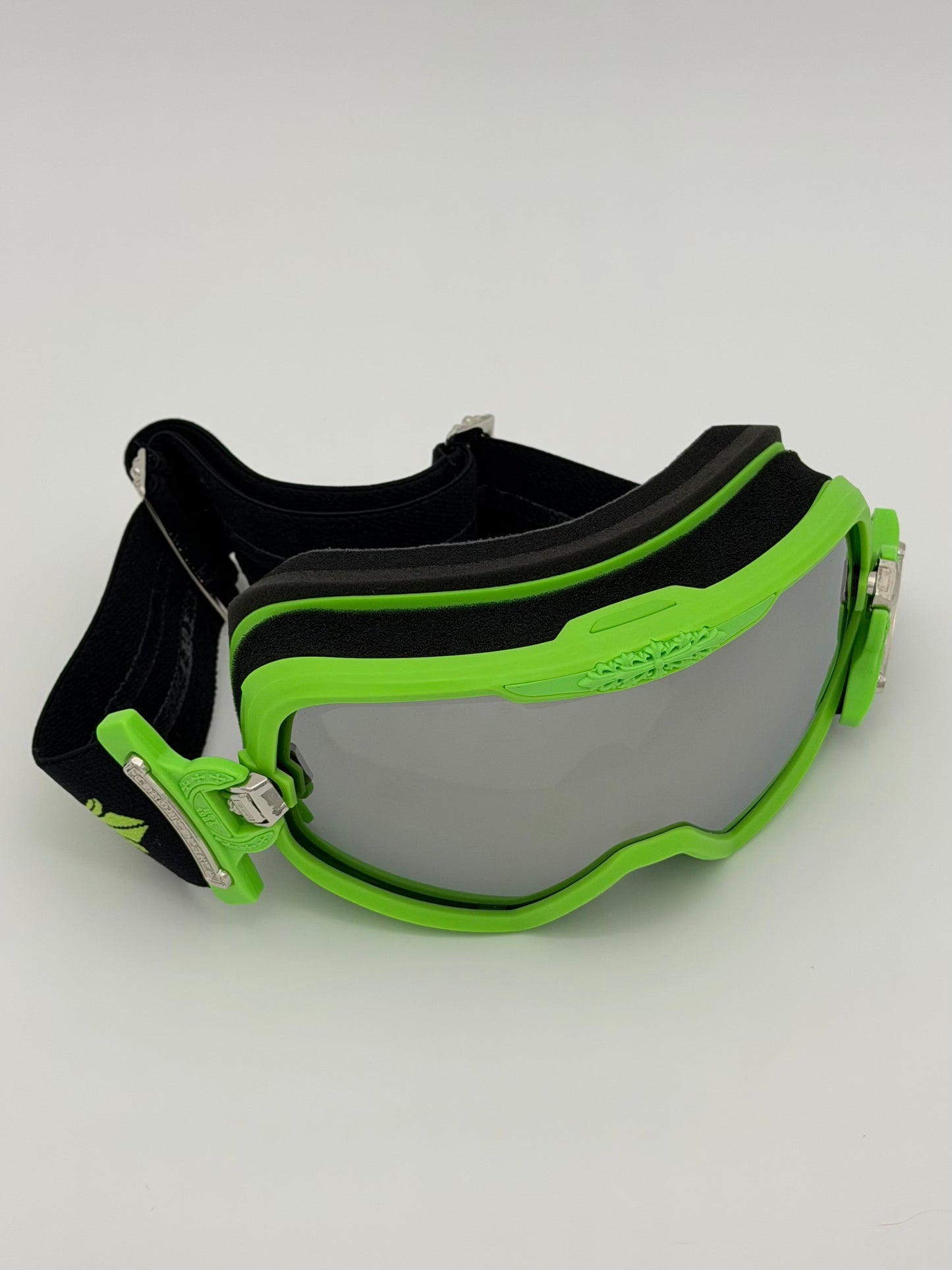 CHROME HEARTS SILVER MORNING SNOW GOGGLES - GREEN/BLACK