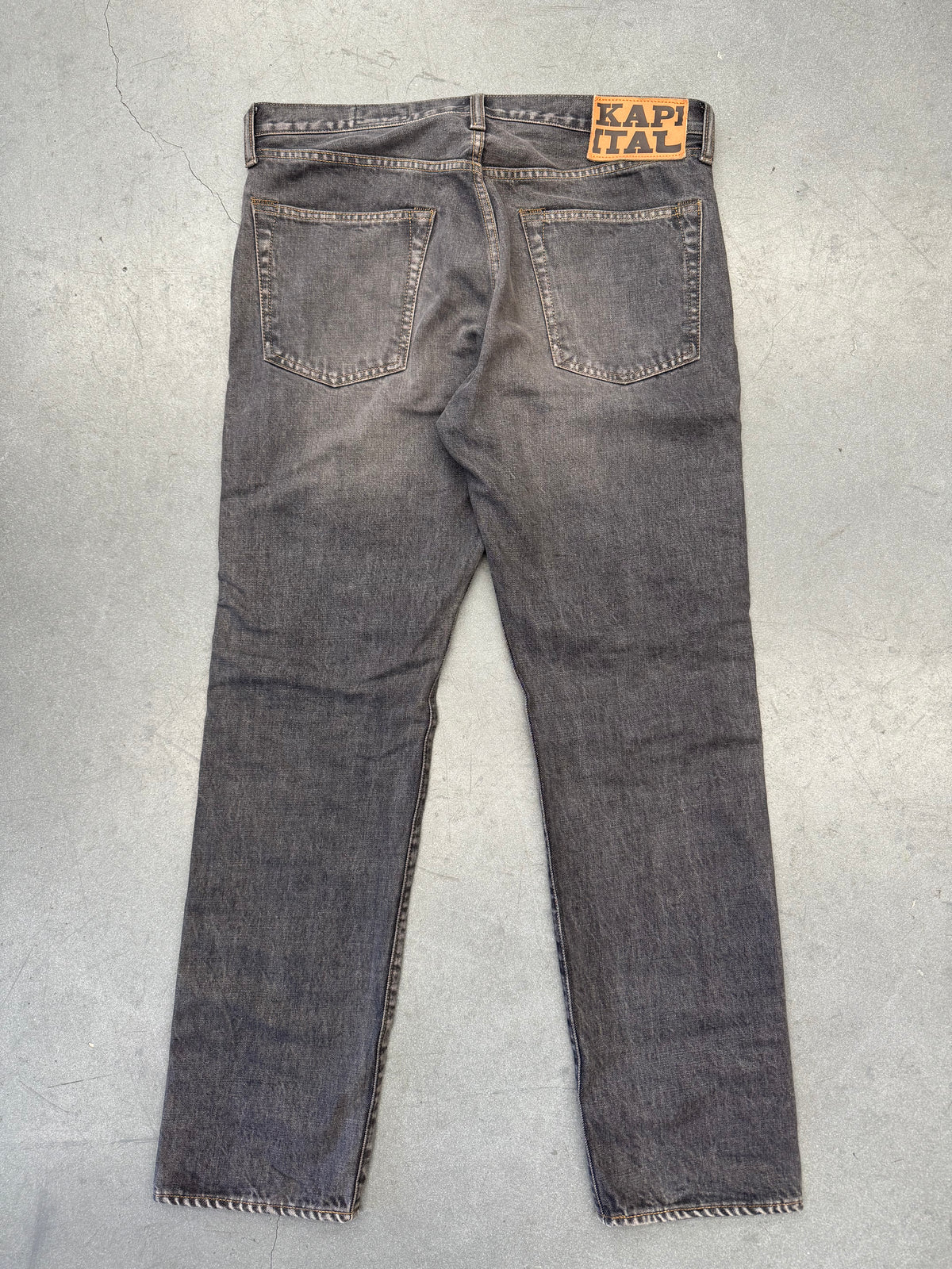 KAPITAL 14OZ DENIM 5P MONKEY CISCO GEMSTONE EMBELLISHED JEANS - BLACK