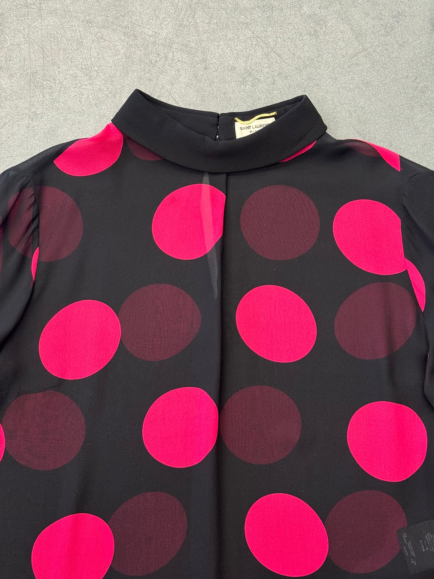 SAINT LAURENT POLKA DOTTED SILK BLOUSE