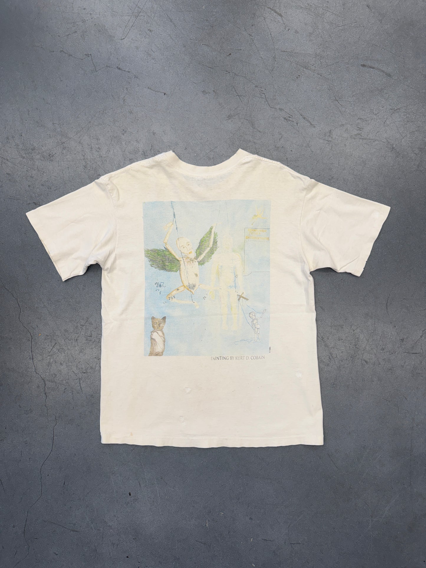 1995 KURT KOBAIN PORTRAIT MEMORIAL PAINTING TEE (PULLED TAG)