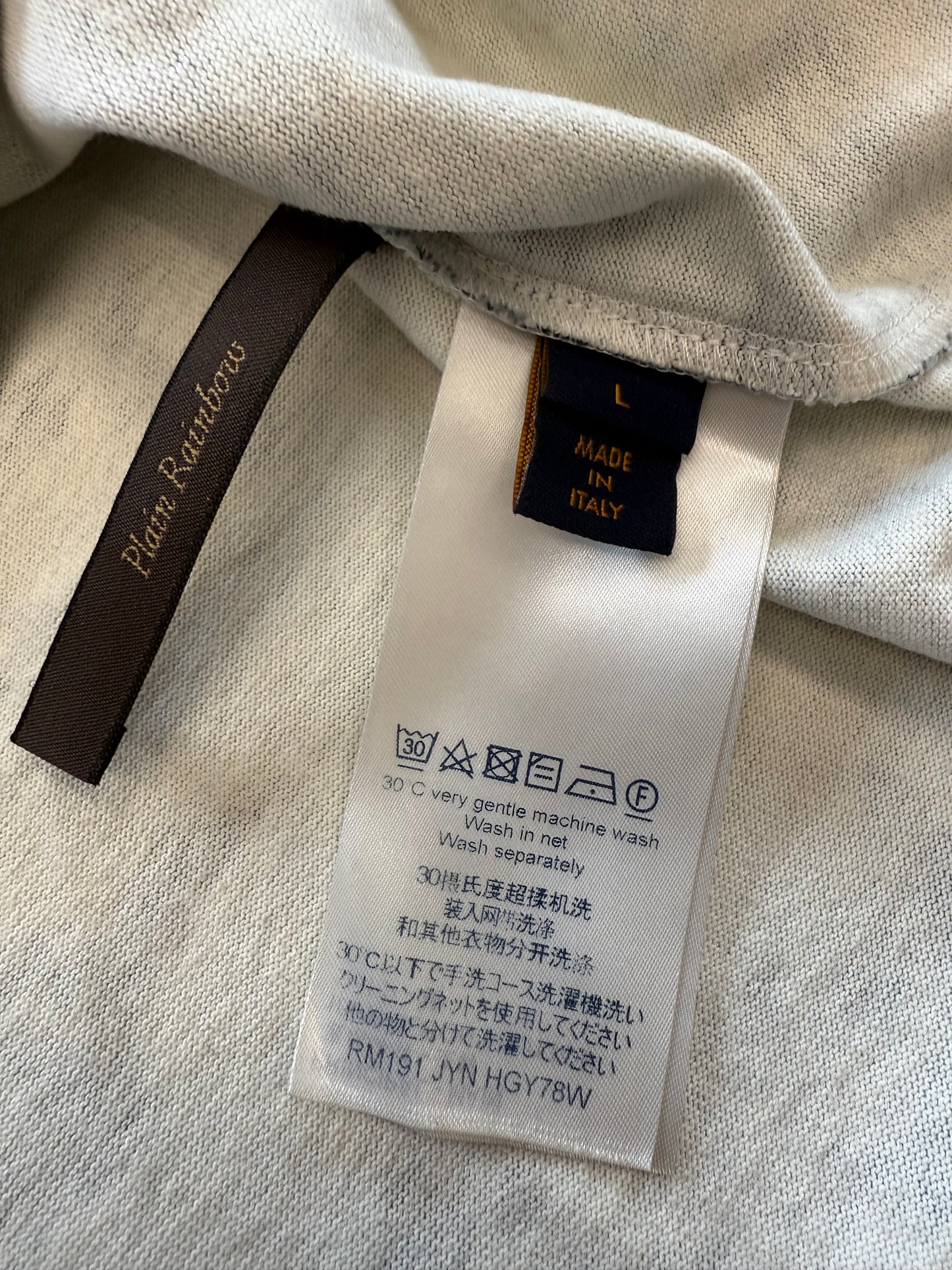 SS19 LOUIS VUITTON VIRGIL ABLOH PLAIN RAINBOW TIE DYE TEE (L)