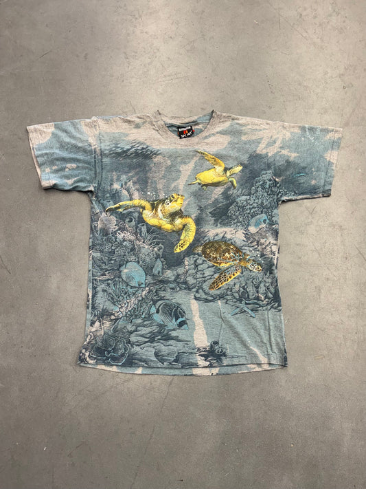 1994 HABITAT SEA TURTLES AOP BLEACHED TEE (SIGNAL SPORT TAG)