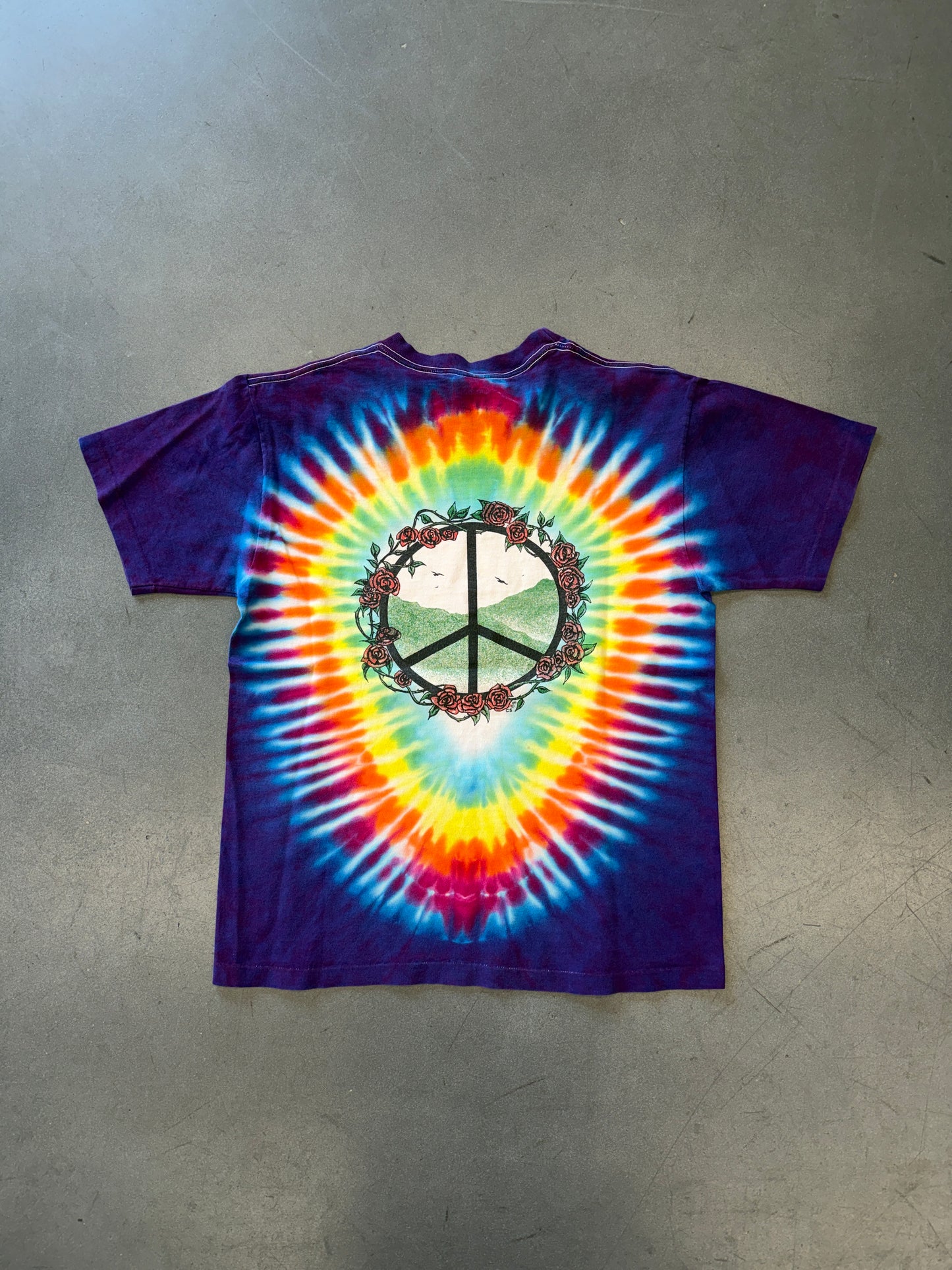 90'S ALICE IN WONDERLAND TIE-DYE TEE (ANVIL TAG)