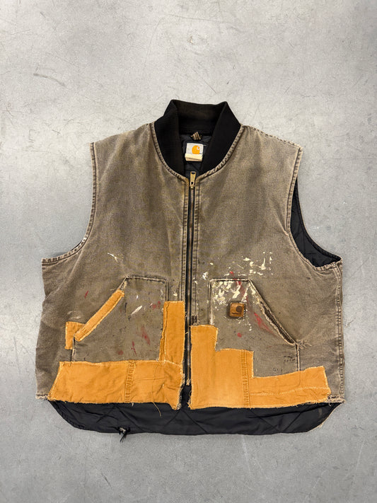 VINTAGE CARHARTT PAINTED PATCHWORK VEST (V02CHT)