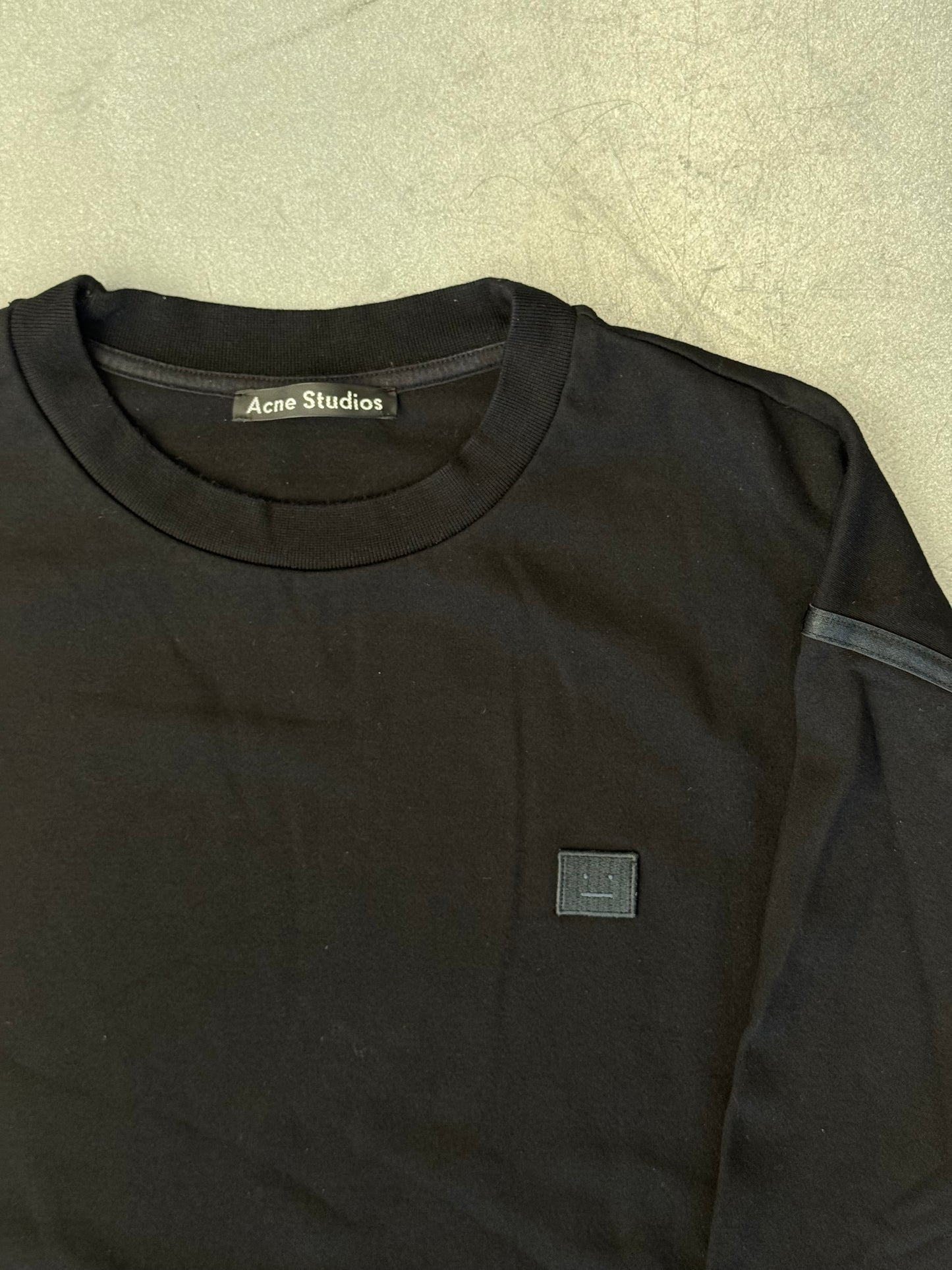 ACNE STUDIOS PATCH NYLON SLEEVE CREWNECK SWEATER