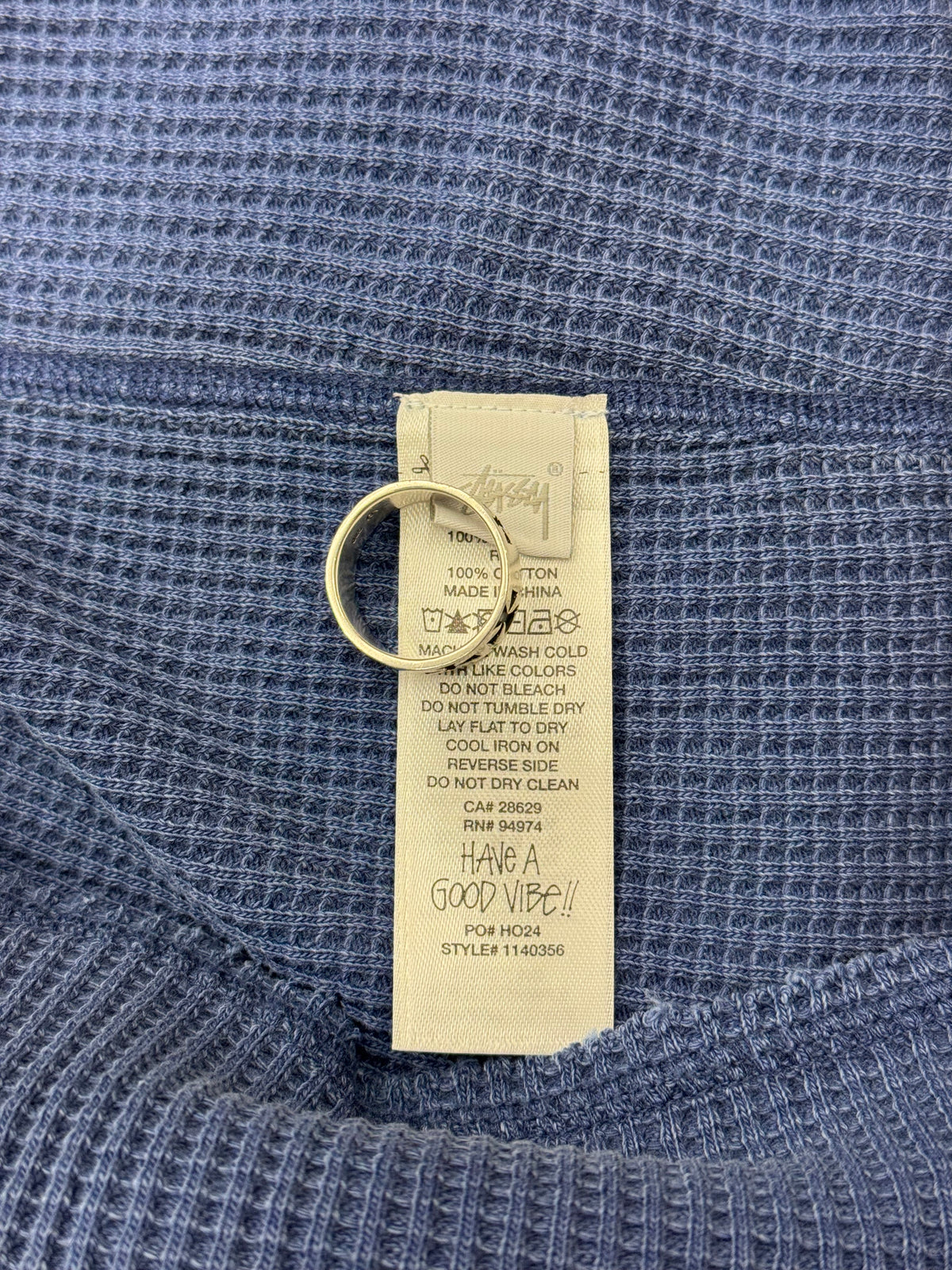 STUSSY WAFFLE KNIT THERMAL LONG SLEEVE