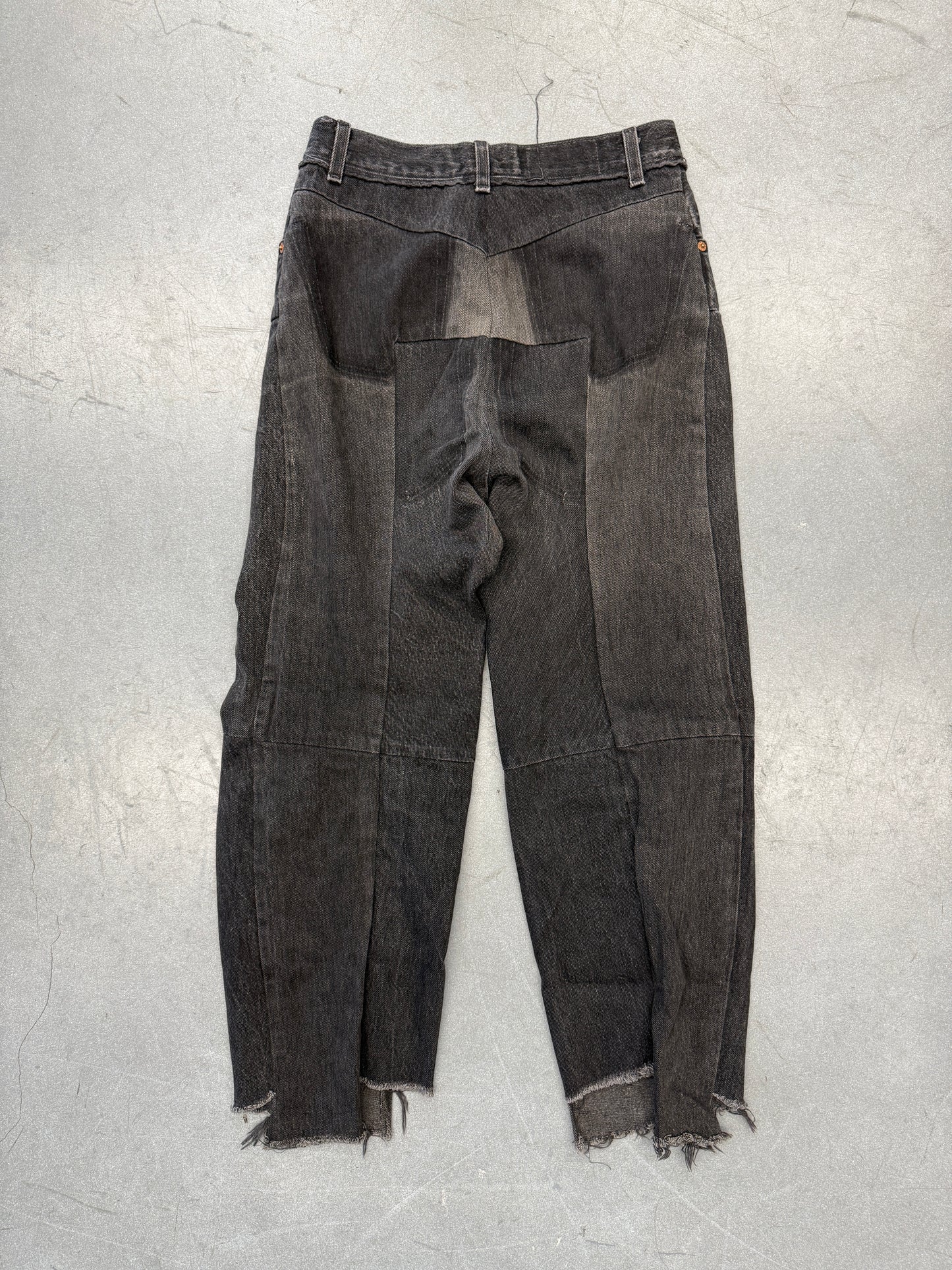 VETEMENTS BLACK DENIM PATCHWORK WOMENS JEANS