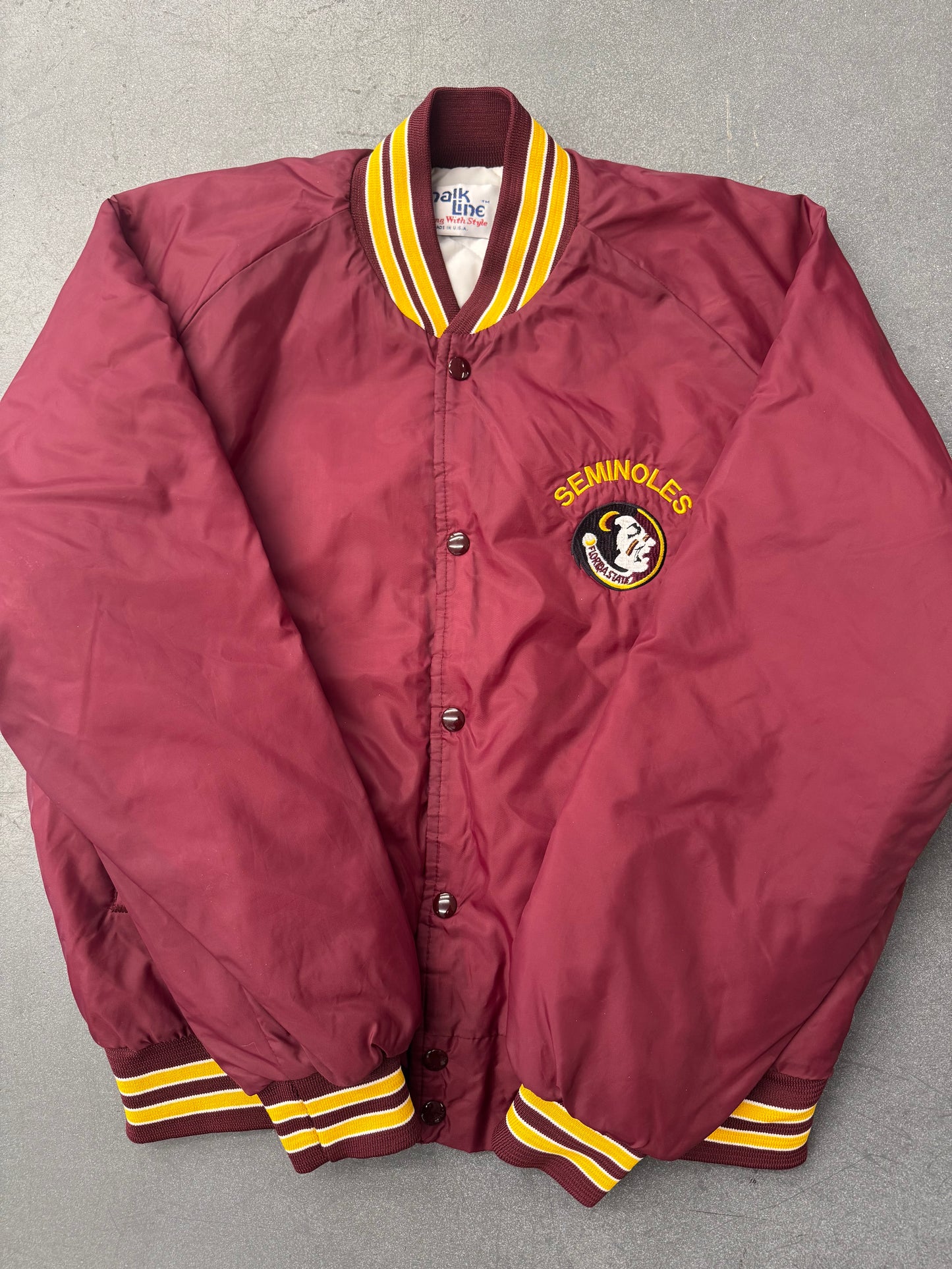 90S CHALK LINE FSU SEMINOLES NYLON VARSITY JACKET
