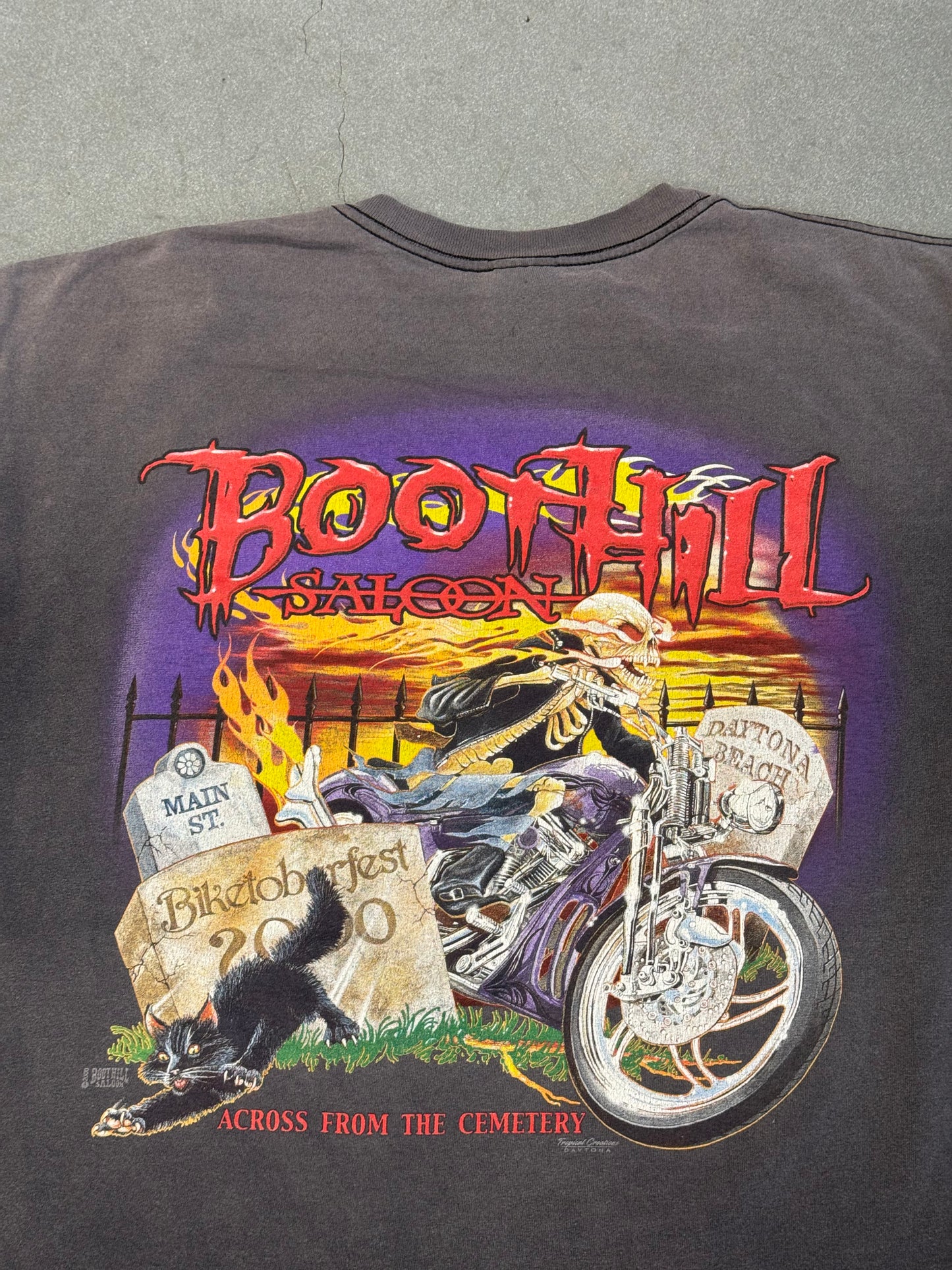 2000 BIKETOBERFEST BOOT HILL SALOON ACROSS FROM THE CEMETERY POCKET TEE (MURINA TAG)