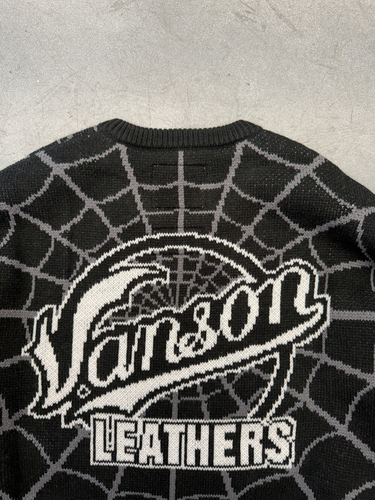 SS26 SUPREME VANSON LEATHERS SPIDER-MAN SWEATER - BLACK