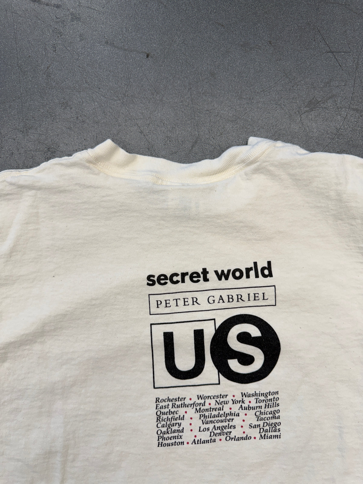1992 PETER GABRIEL BLOOD OF EDEN SECRET WORLD TOUR TEE (DELTA TAG)