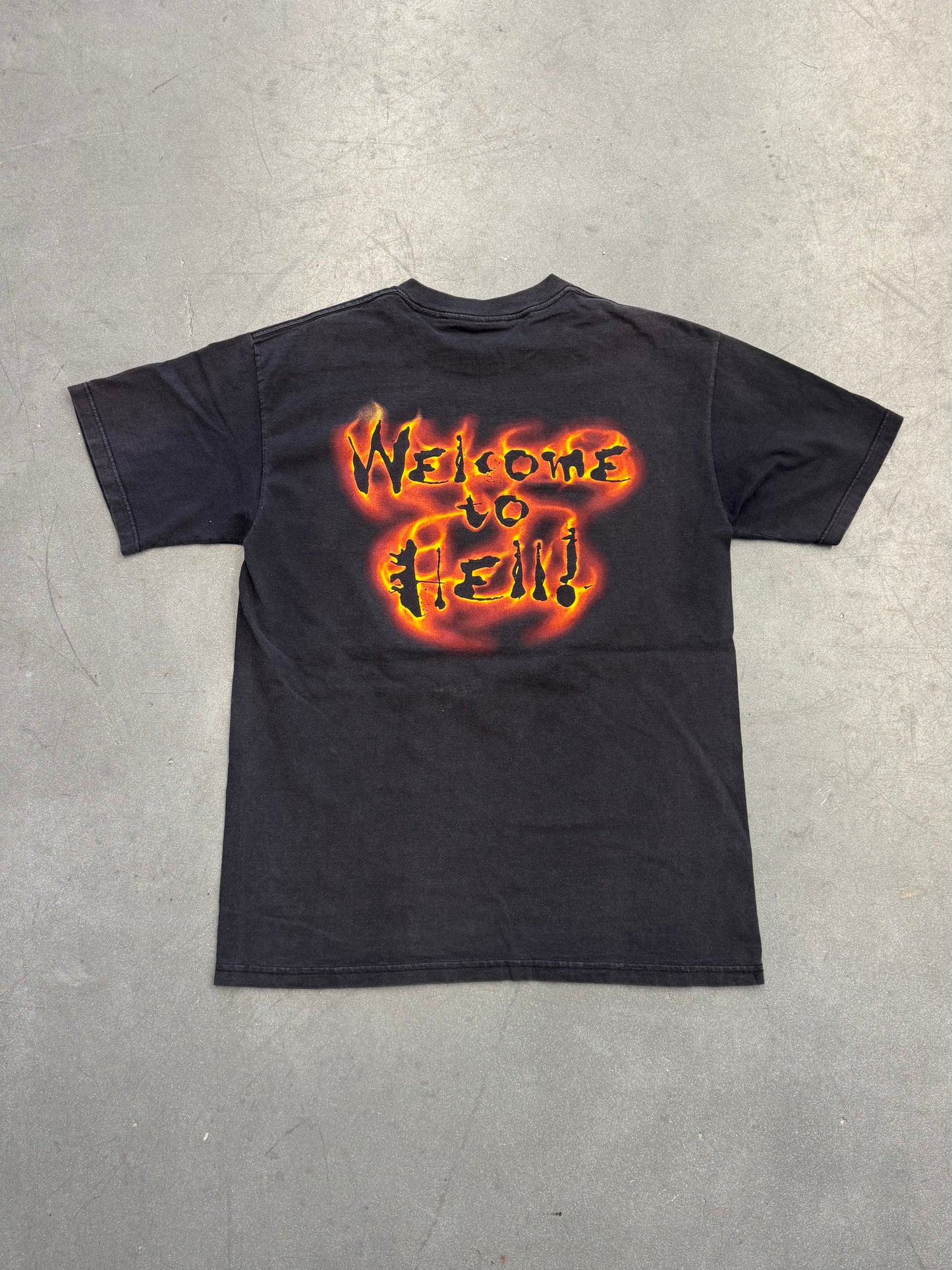 90S WWF "RAISE SOME KANE!" "WELCOME TO HELL!" TEE (SOFTEE TAG)