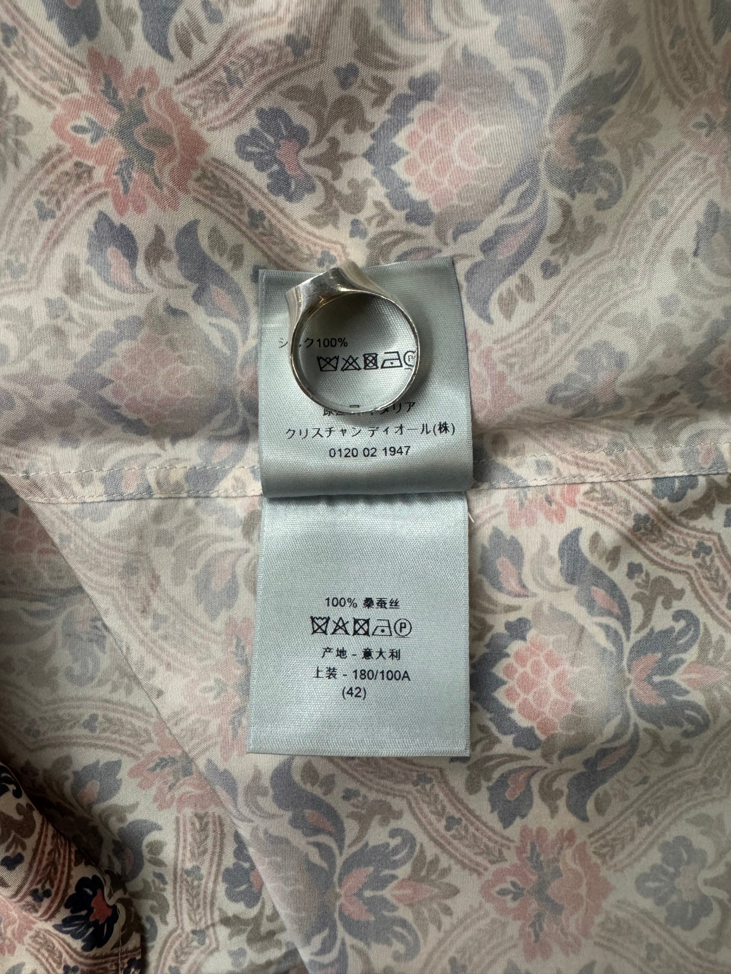 2021 DIOR X AMOAKO BOAFO MEN SILK LS SHIRT