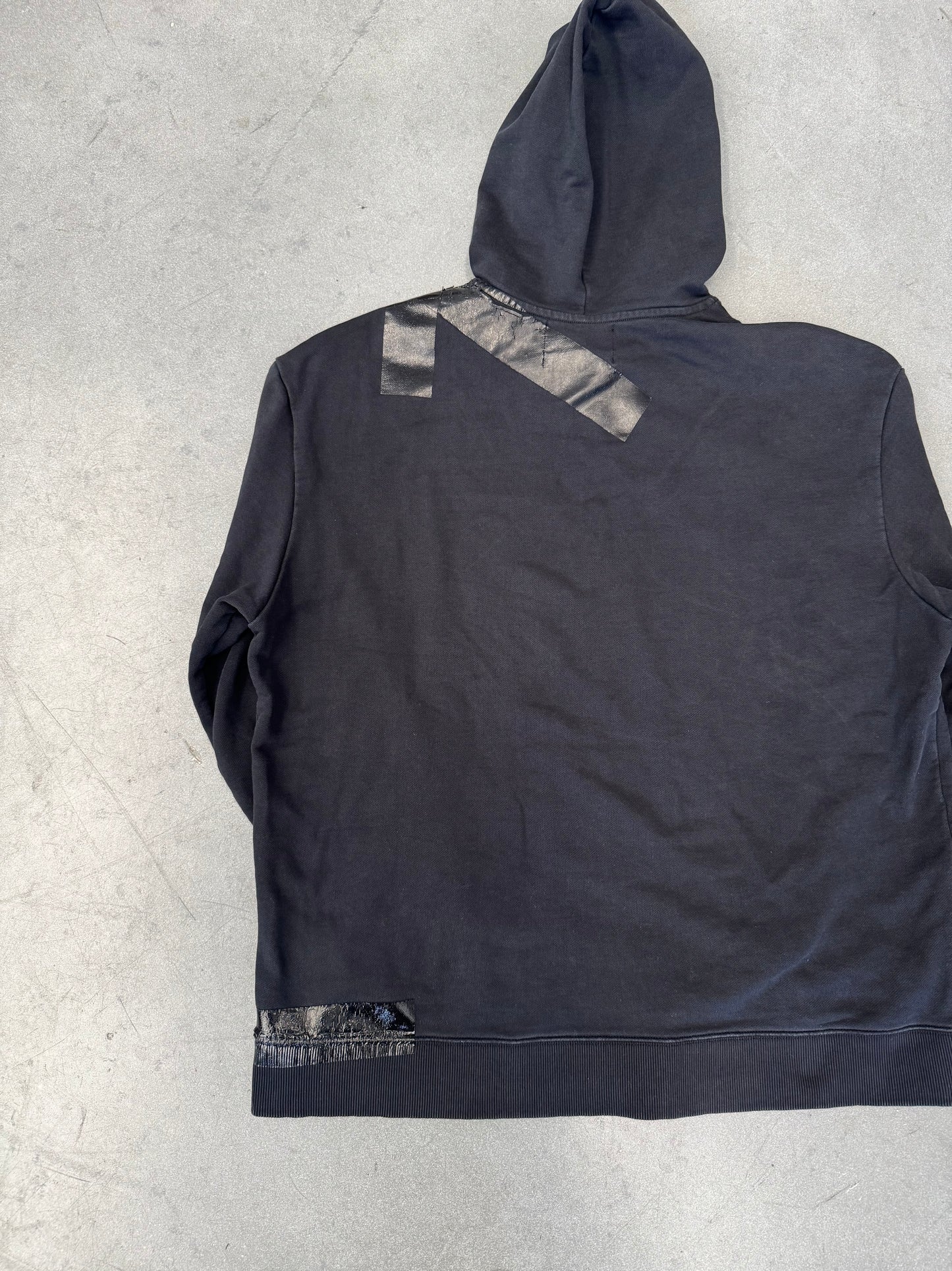 RAF SIMONS FRED PERRY TAPED HOODIE - BLACK