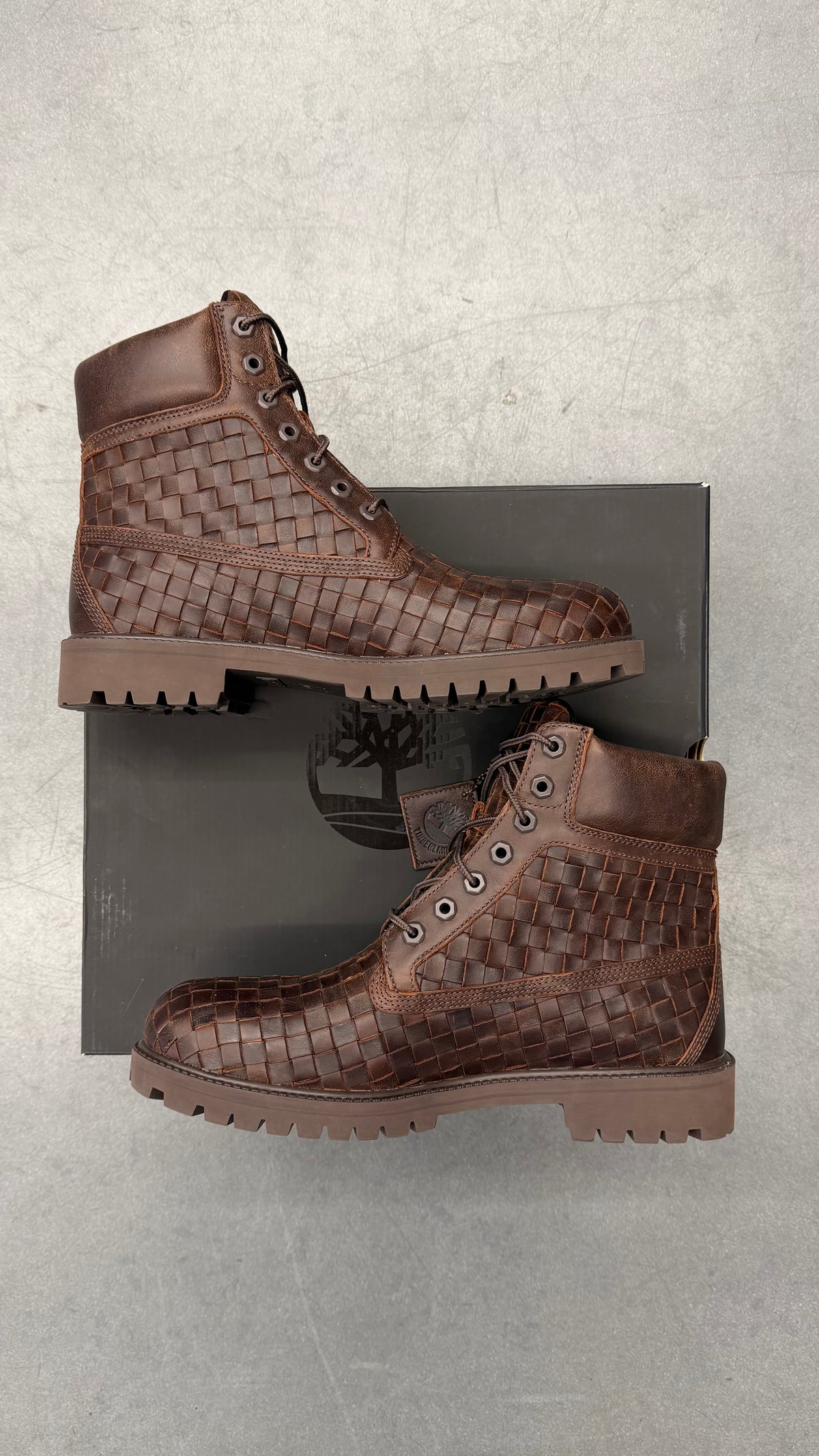 2025 TIMBERLAND PREMIUM 6-INCH WOVEN LEATHER BOOT - DARK BROWN