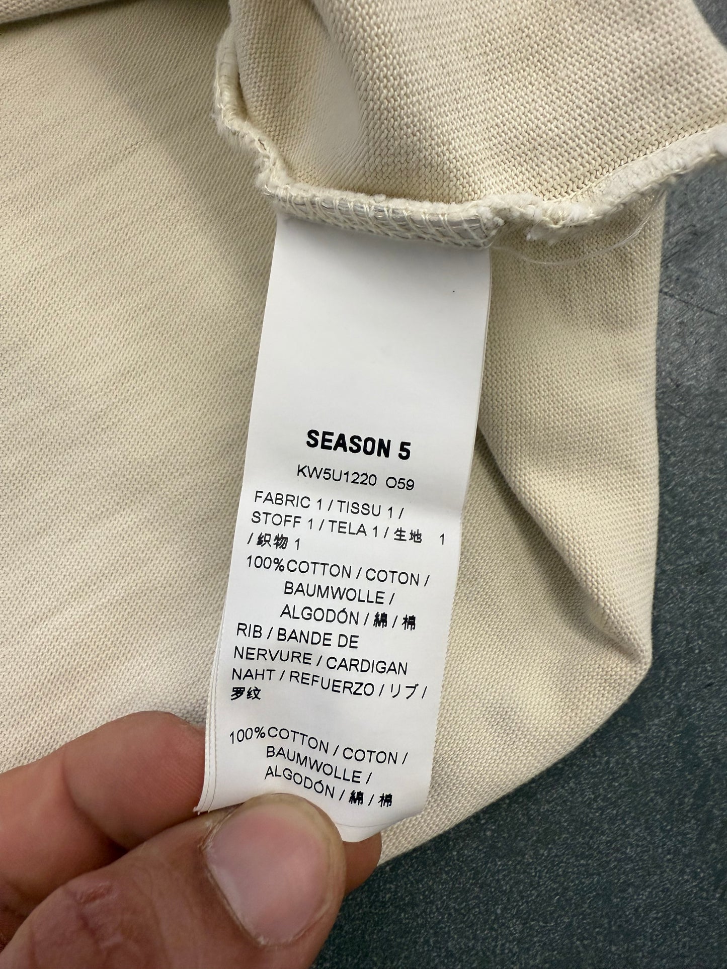 YEEZY SEASON 5 CROPPED CALI SPORT TEE - CREAM (S)