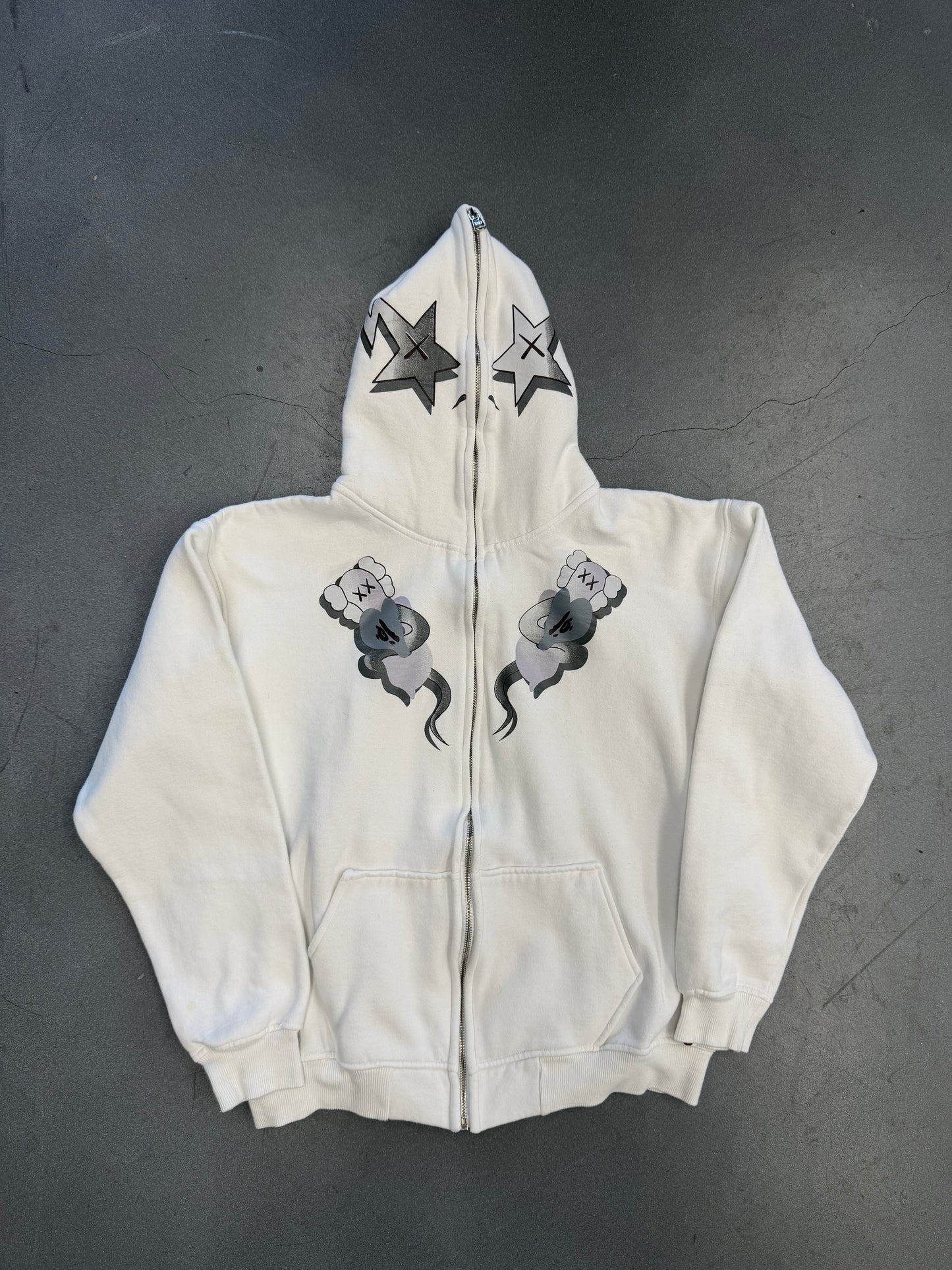 2005 KAWS X BAPE A BATHING APE BENDY FULL ZIP HOODIE