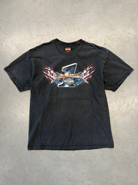 2004 HARLEY-DAVIDSON #1 AMERICAN FLAG SPACE COAST MELBOURNE FLORIDA TEE