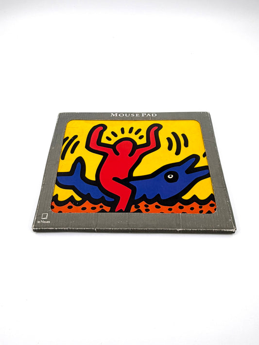 VINTAGE TENEUES KEITH HARING DOLPHIN RIDER MOUSE PAD