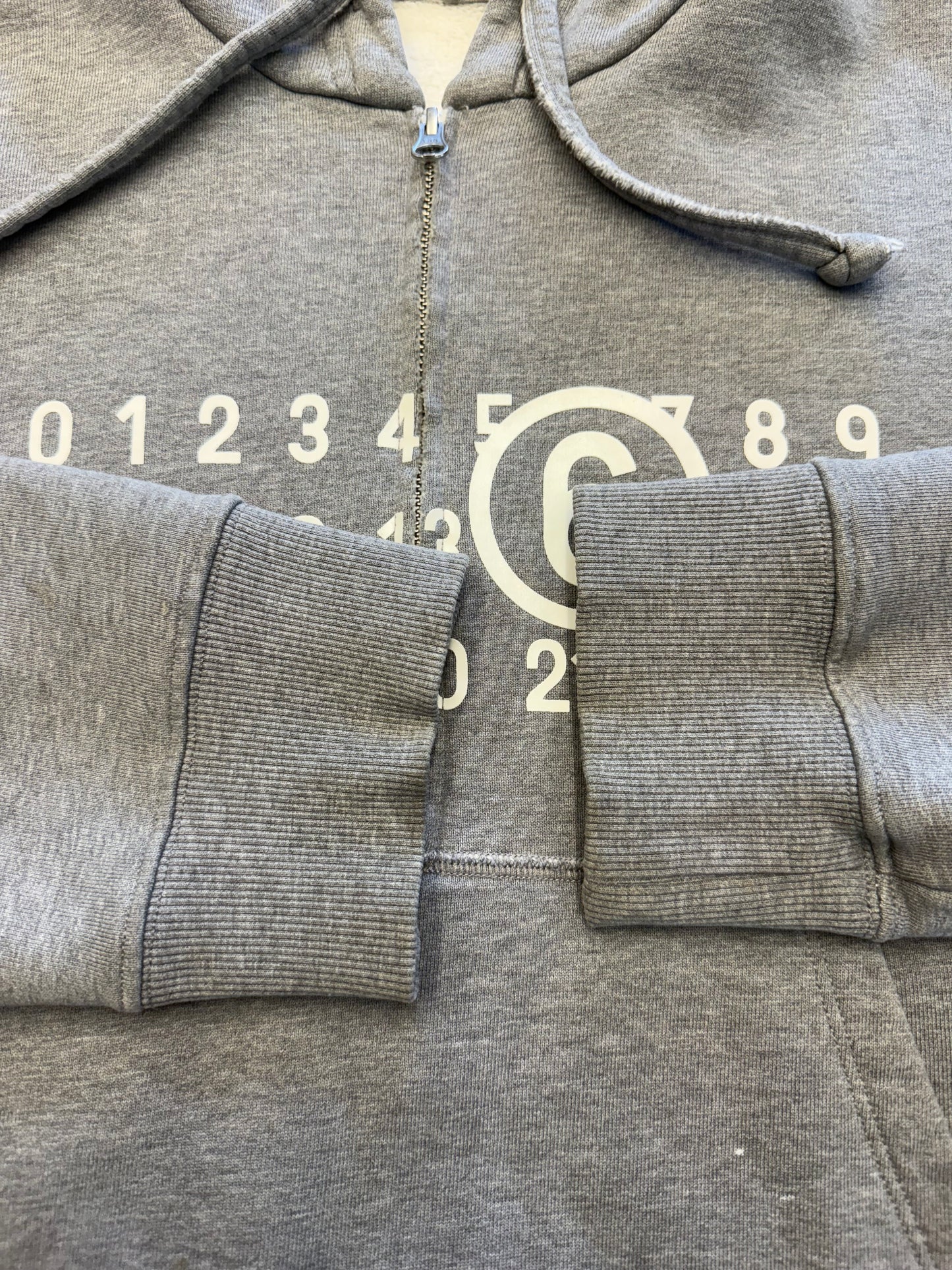 MM6 MAISON MARGIELA HALF-ZIP HOODIE - GREY (SMALL)