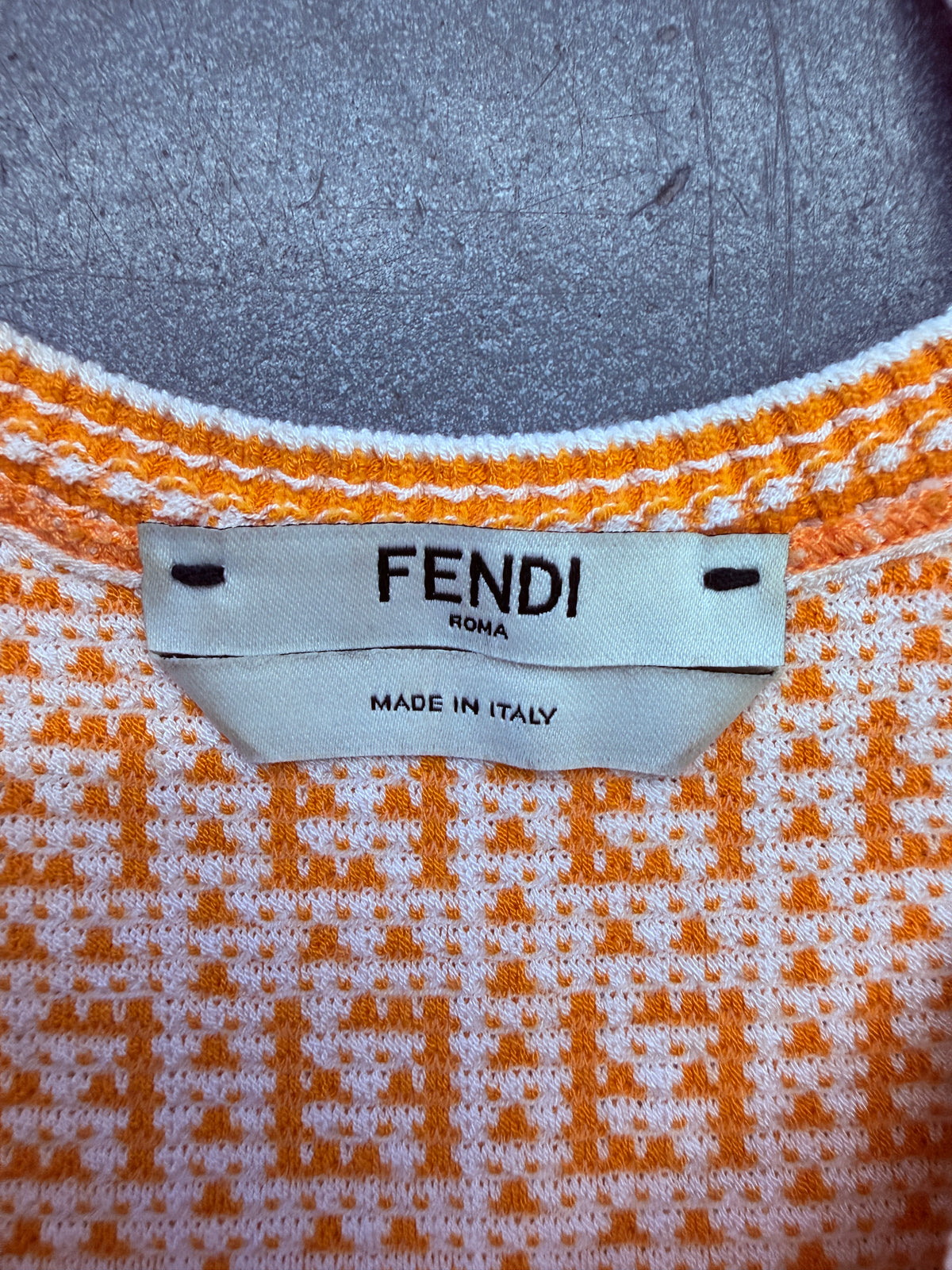 2020 FENDI FF ZUCCA MONOGRAM JACQUARD KNIT MINI DRESS