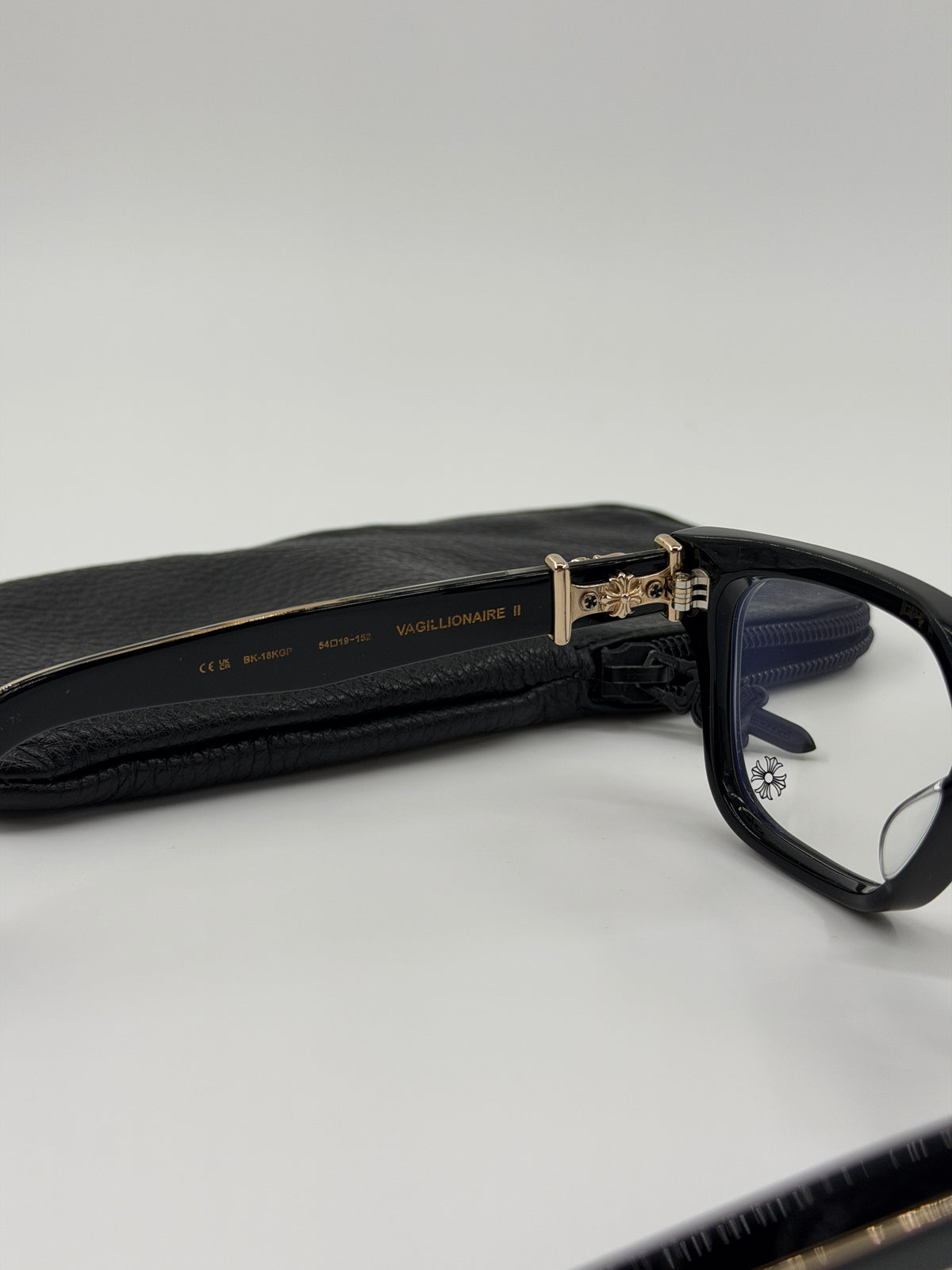 CHROME HEARTS VAGILLIONAIRE II EYEGLASSES - BLACK/GOLD