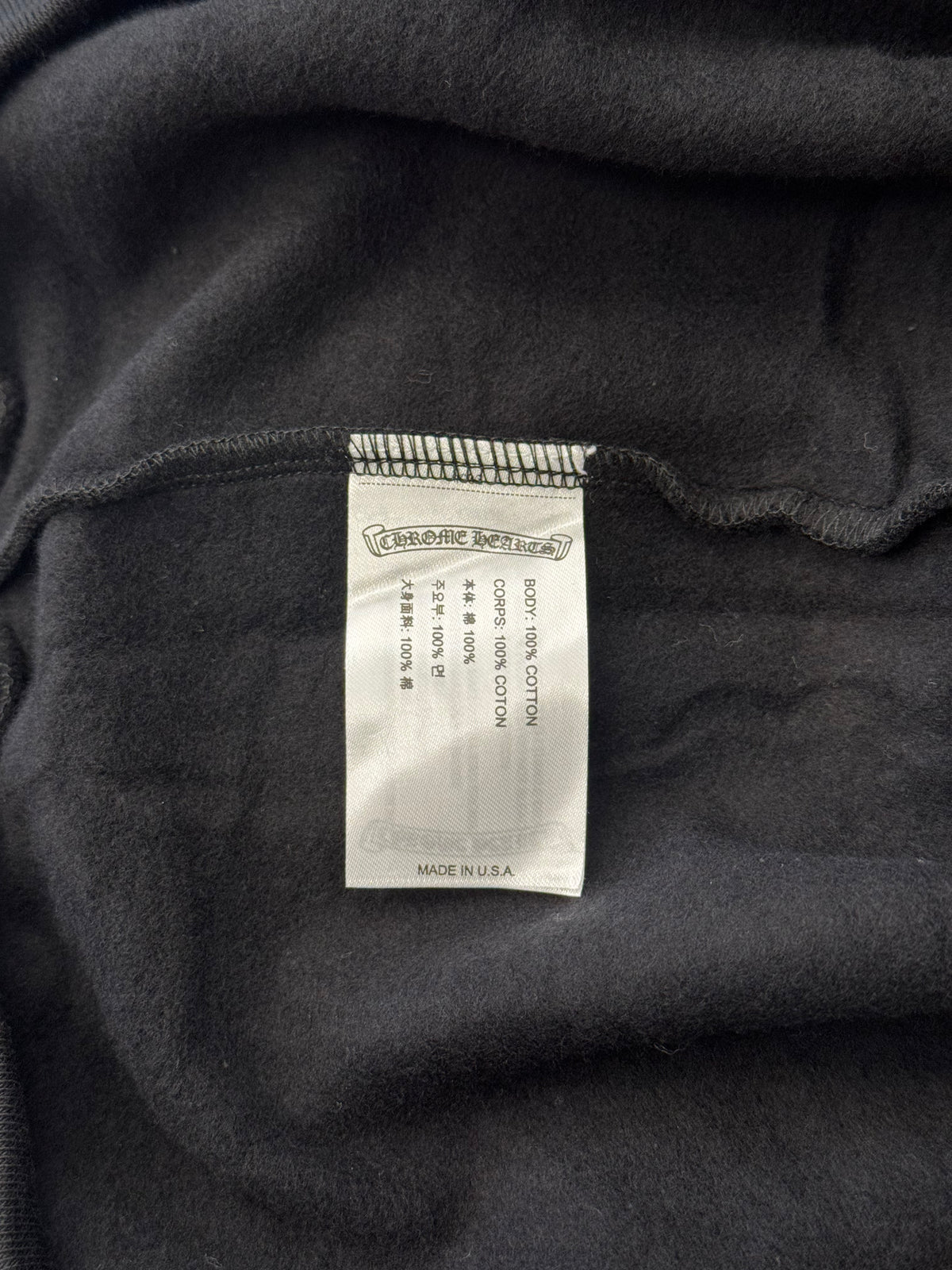 CHROME HEARTS ONLINE EXCLUSIVE TONAL BLACK HORSESHOE FLORAL PULLOVER HOODIE