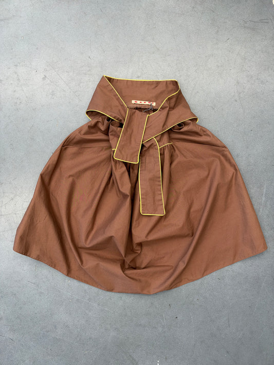 MARNI BROWN PAPER BAG SKIRT