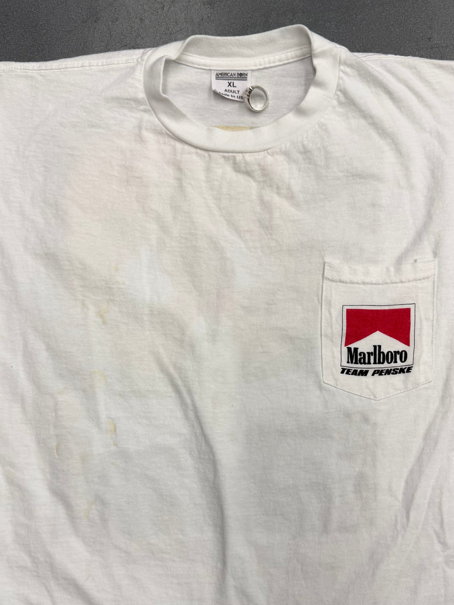 1995 TEAM PENSKE MARLBORO 500 CUTOFF TEE (AMERICAN BORN TAG)