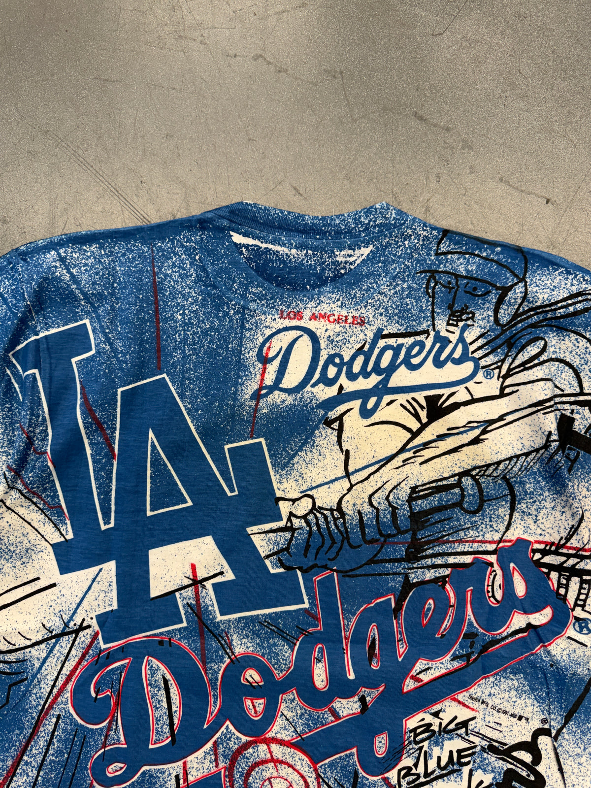 1991 LA DODGERS AOP MULTI LOGO TEE (AMERICA'S FAVORITE TAG)
