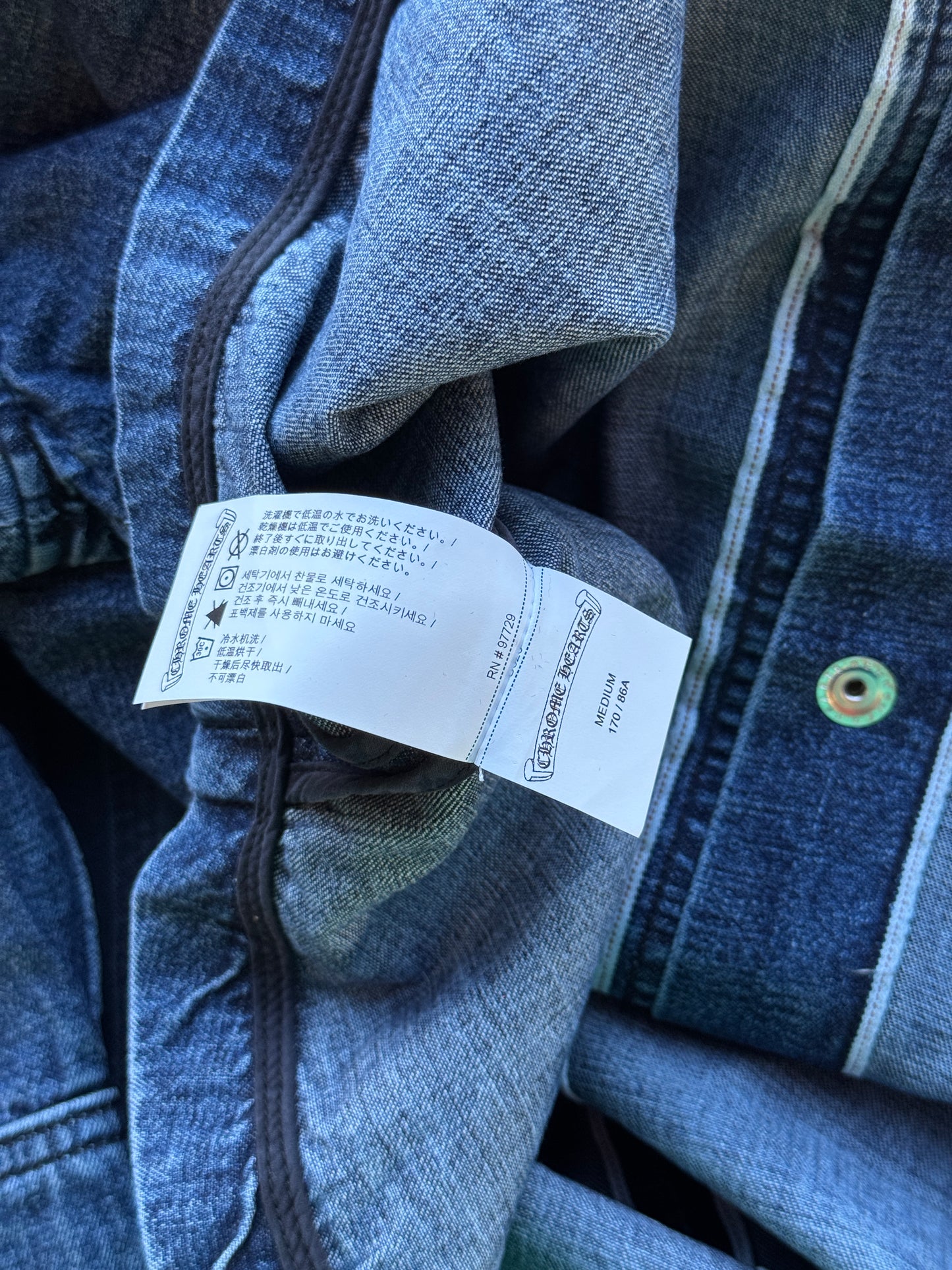 CHROME HEARTS ‘WORK DOG’ SELVEDGE DENIM SHIRT - MEDIUM (NEW)