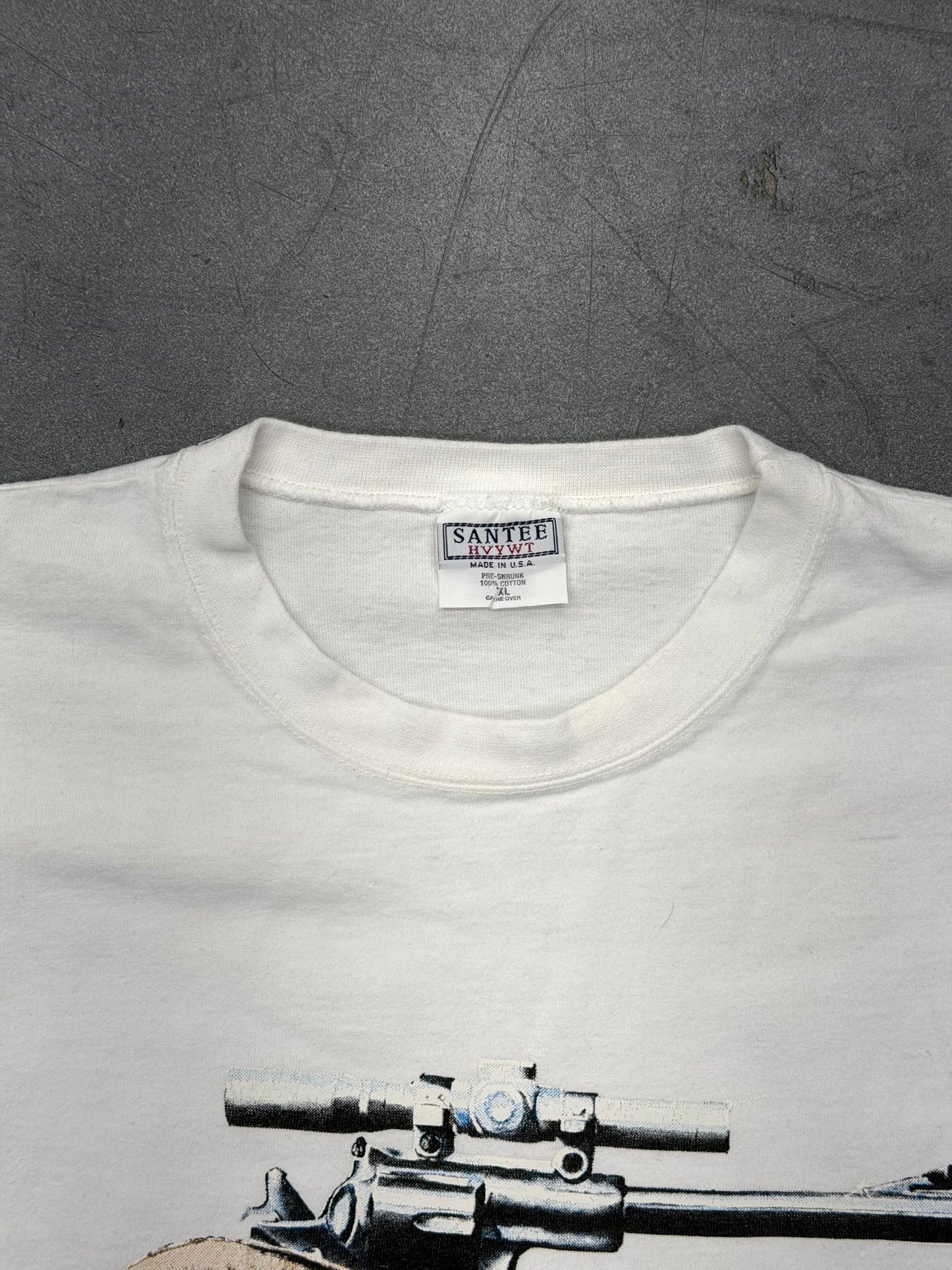 90'S "GUN CONTROL IS HITTING YOUR TARGET" TEE (SANTEE TAG)