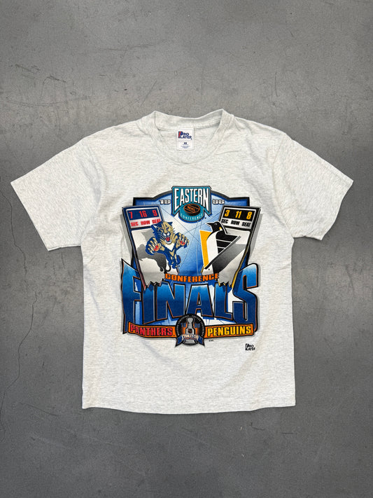 1996 FLORIDA PANTHERS VS PITTSBURGH PENGUINS EASTERN CONFERENCE FINALS TEE (PRO PLAYER TAG)