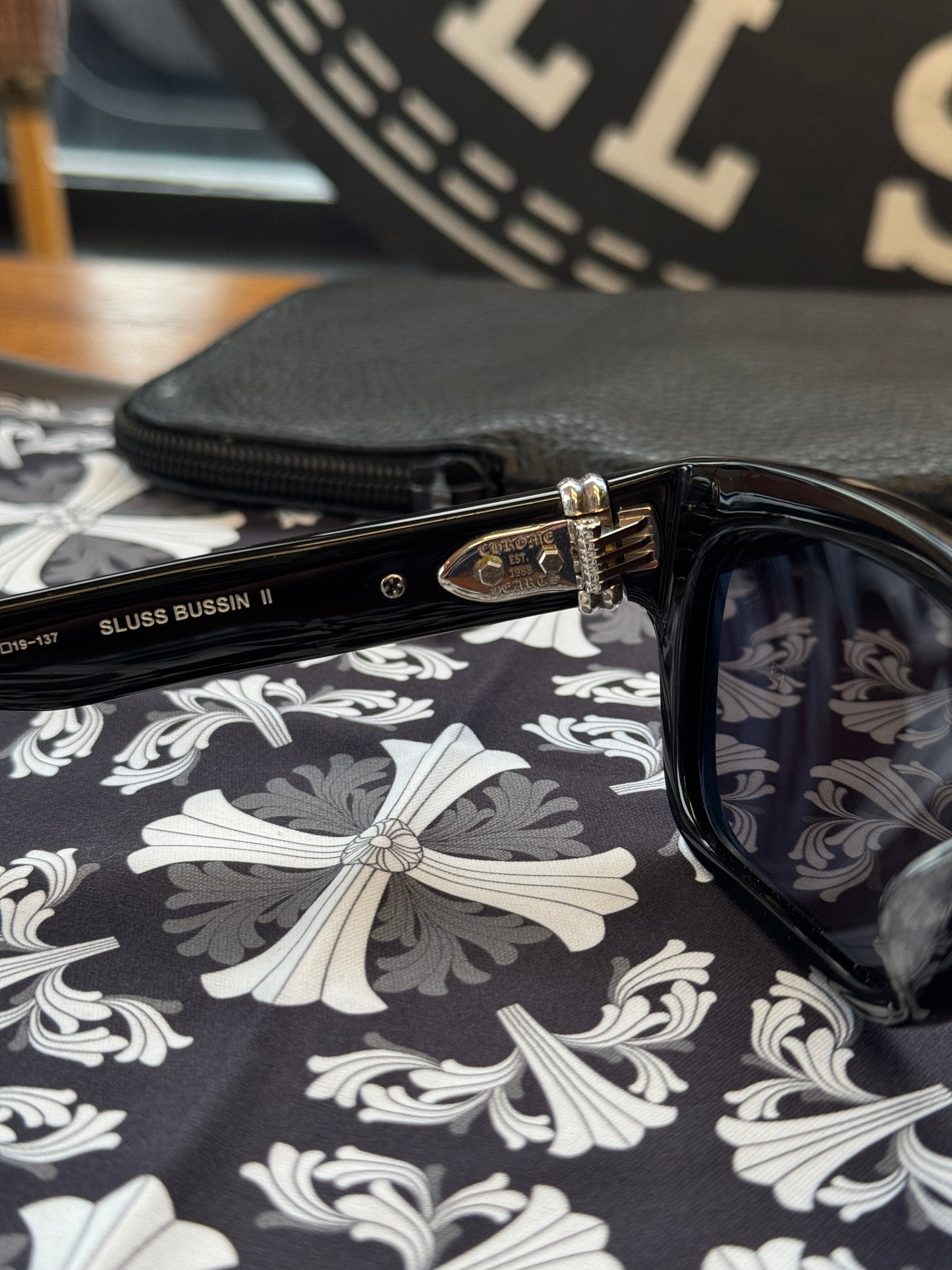 CHROME HEARTS SLUSS BUSSIN II BLACK SUNGLASSES + SILVER HARDWARE (COMES WITH CASE)