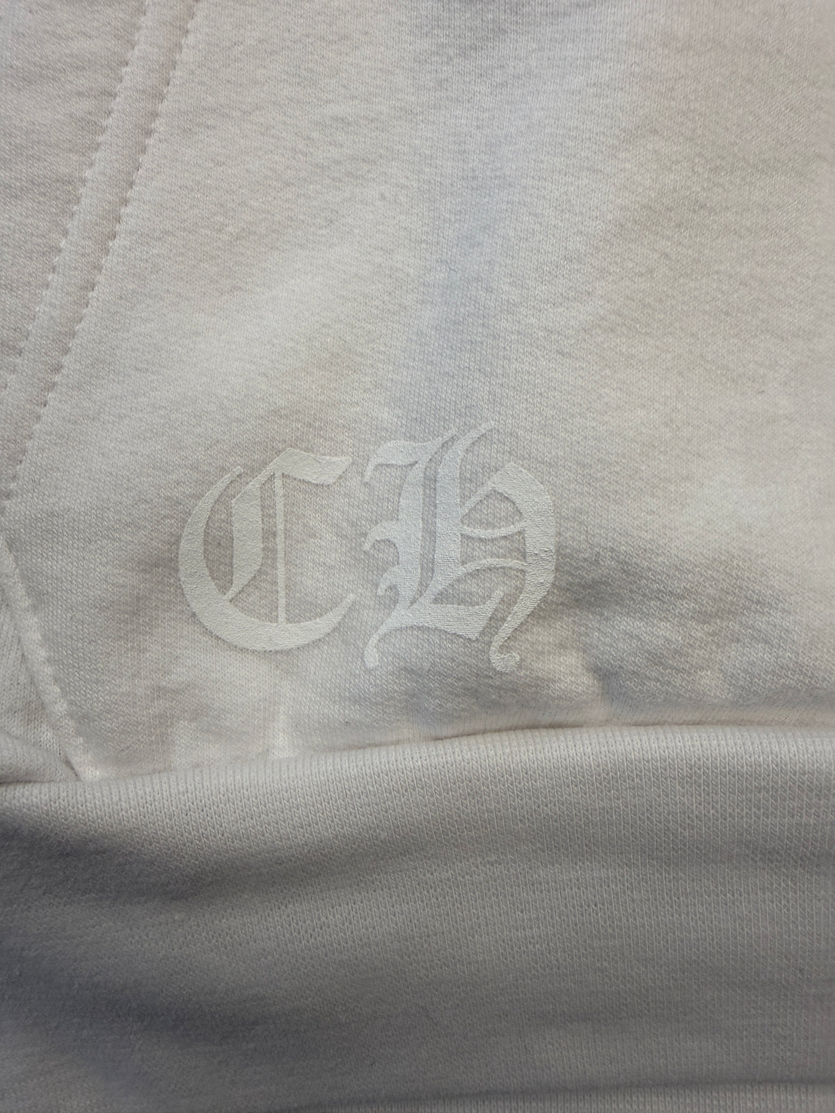 CHROME HEARTS VERTICAL SPELL-OUT PULLOVER HOODIE - WHITE/BLACK