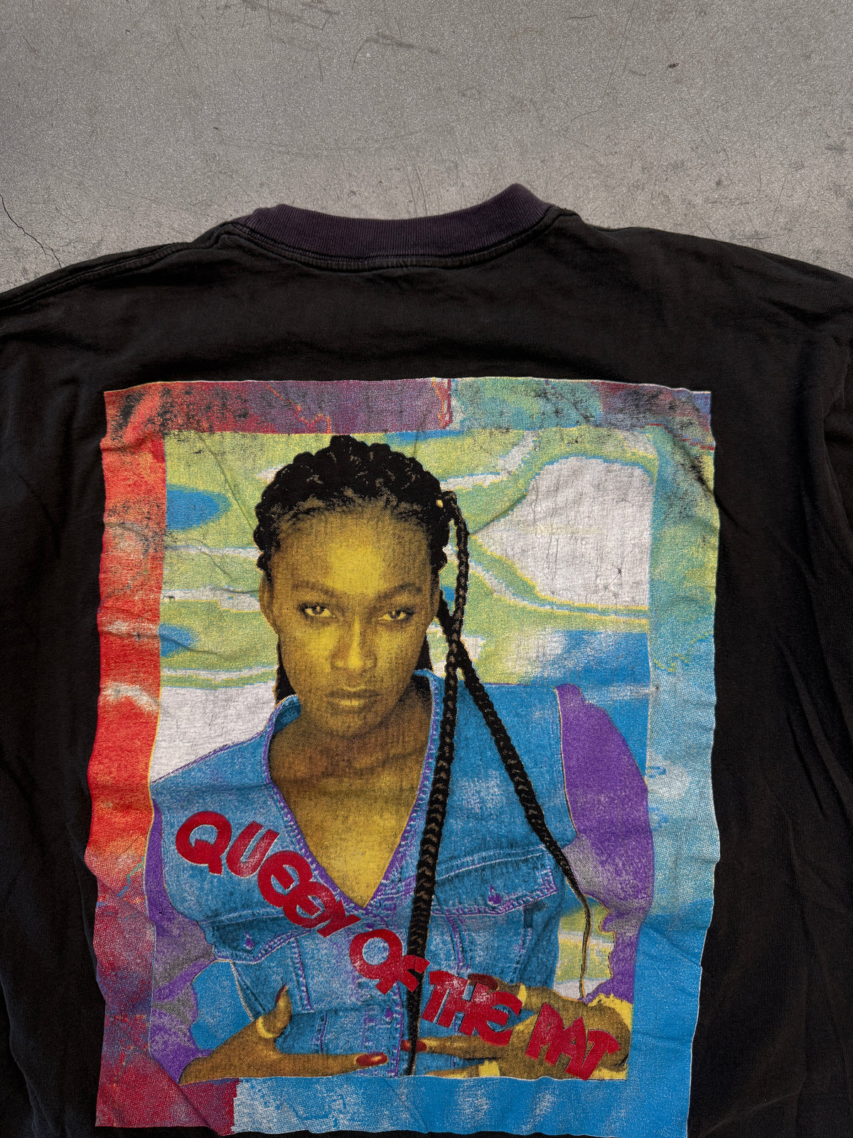 90S PATRA QUEEN OF THE PAT FADED RAP-STYLE TEE (FADED TAG)