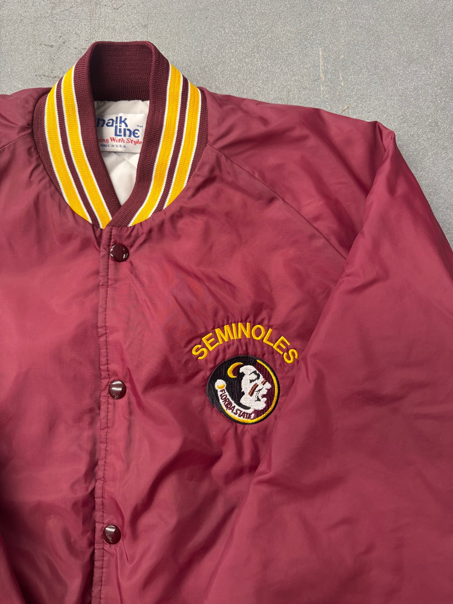 90S CHALK LINE FSU SEMINOLES NYLON VARSITY JACKET