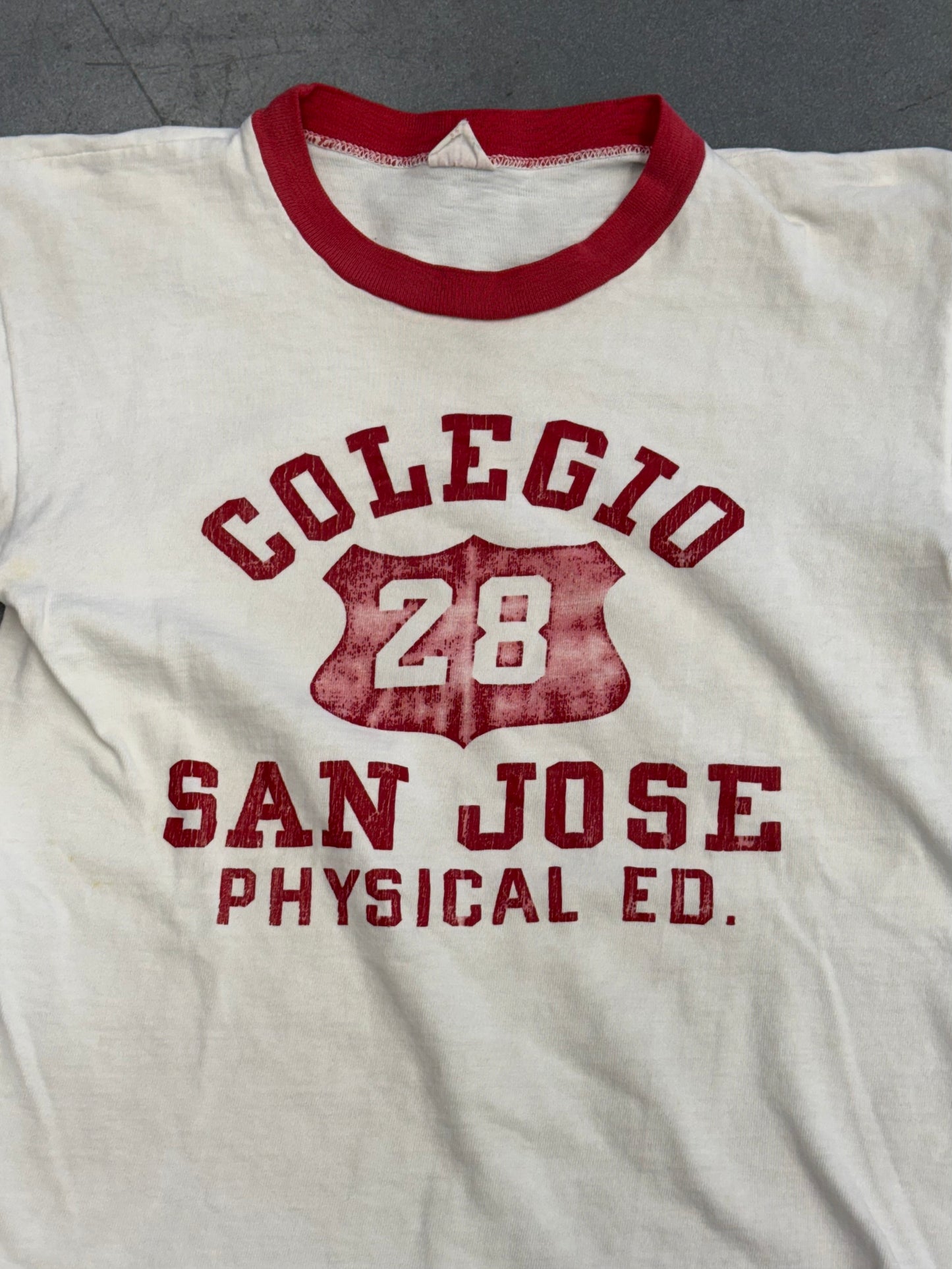 60S YOUTH COLEGIO SAN JOSE PLYSICAL ED. RINGER TEE (CHAMPION TAG)
