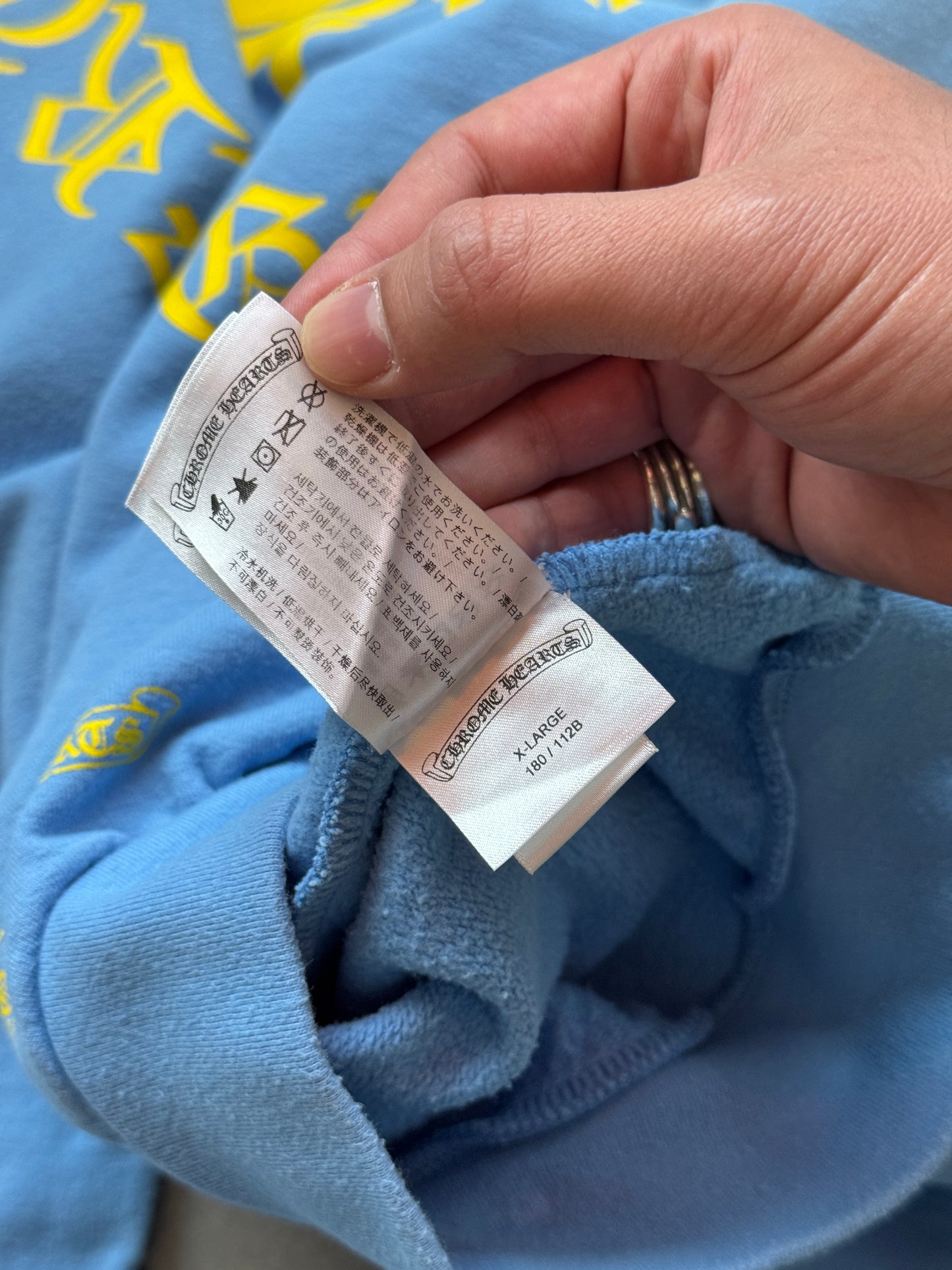 CHROME HEARTS DRAKE CERTIFIED LOVER BOY PULLOVER HOODIE - BLUE