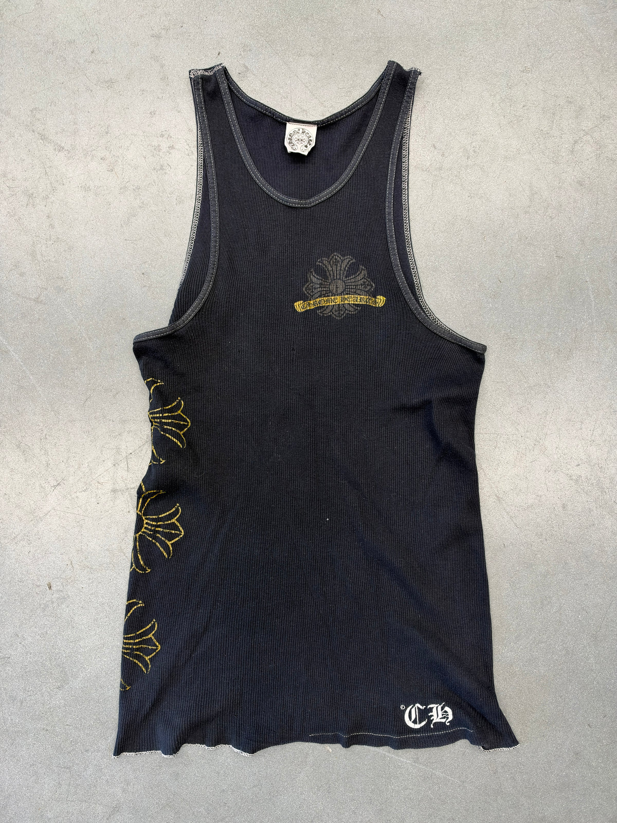 VINTAGE CHROME HEARTS TRIPLE CROSS HORSESHOE TANK TOP