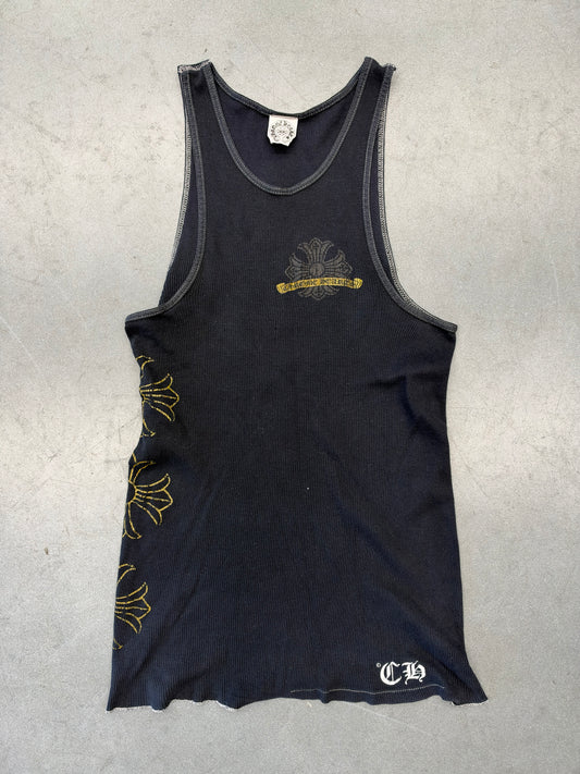 VINTAGE CHROME HEARTS TRIPLE CROSS HORSESHOE TANK TOP
