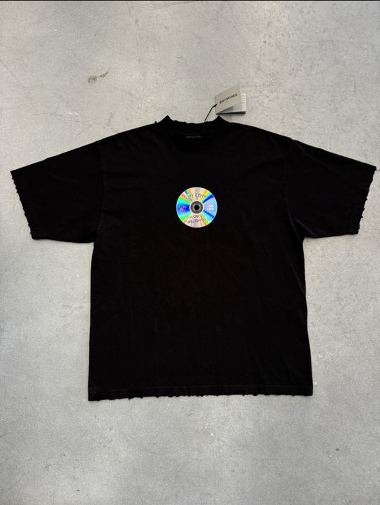 BALENCIAGA TO MY LOVE TEE BLACK LARGE NWT