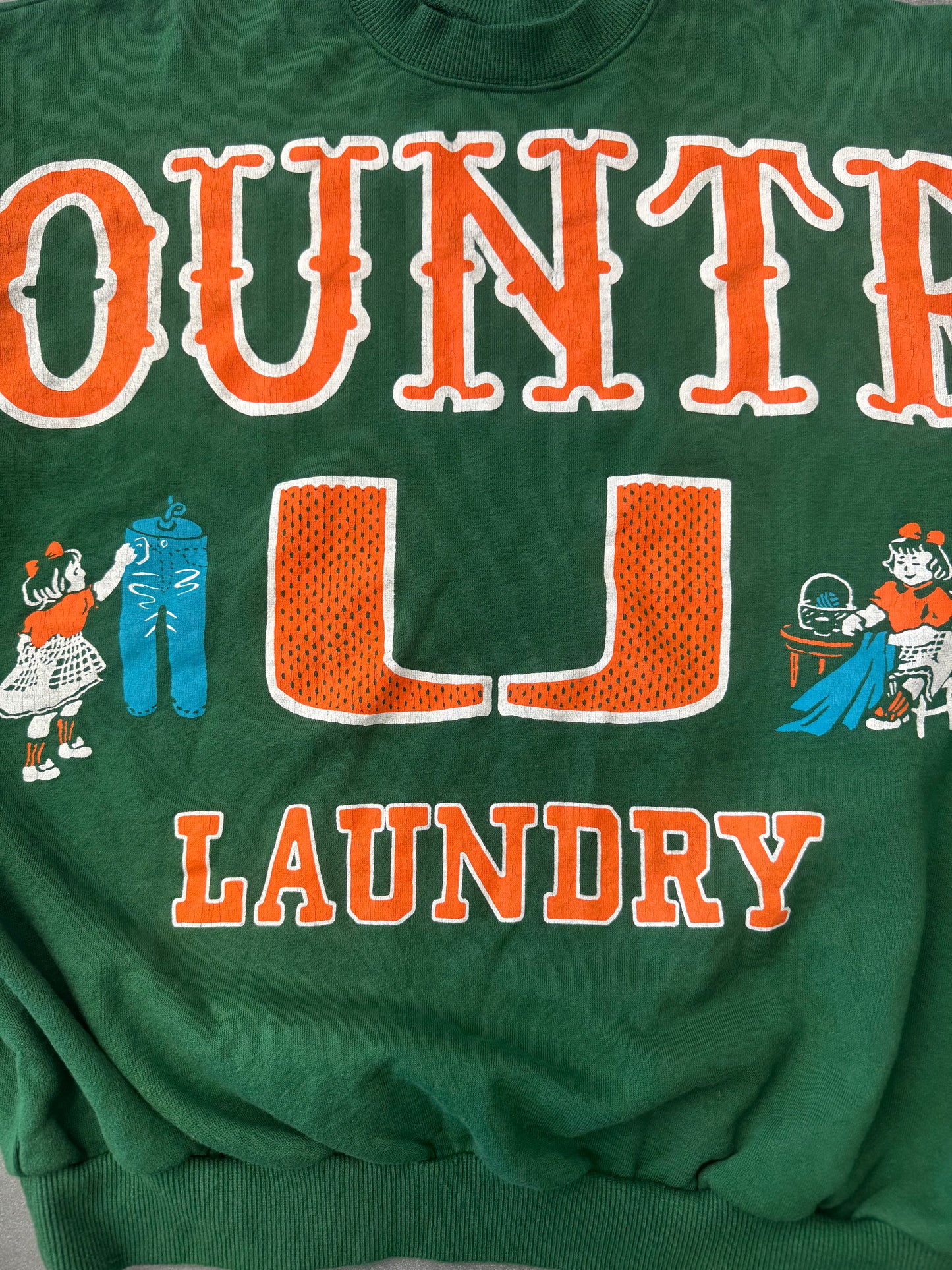 KAPITAL KOUNTRY LAUNDRY COLLEGE SWEATSHIRT - UNIVERSITY OF MIAMI