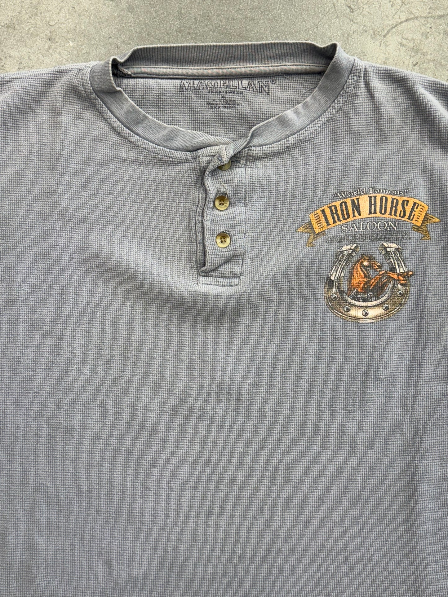 IRON HORSE SALOON BIKE WEEK 2006 THERMAL QUARTER-BUTTON LS (PRINTED TAG)