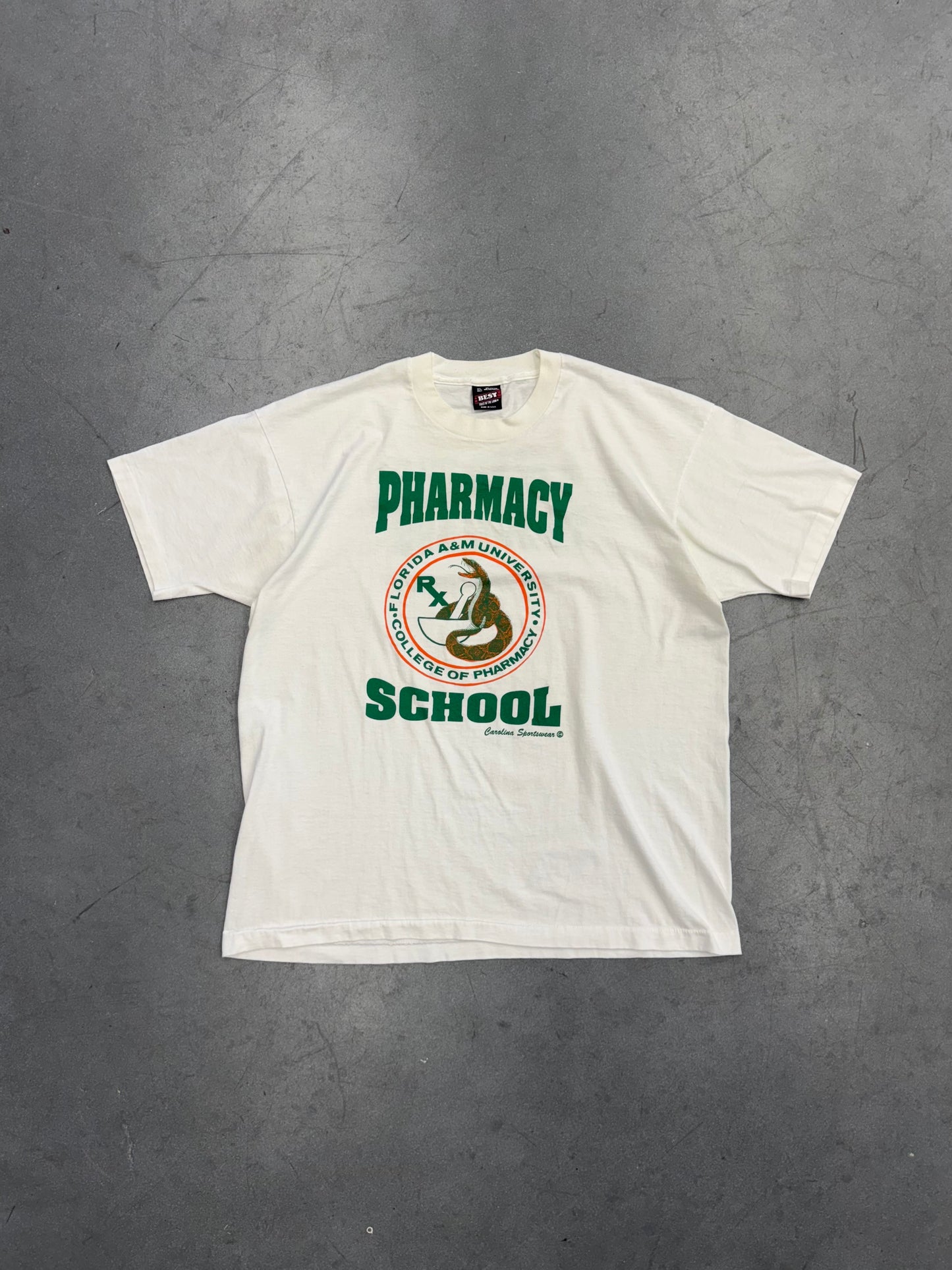 90S FAMU PHARMACY SCHOOL "A HARD PILL TO SWALLOW" TEE (FOTL BEST TAG)