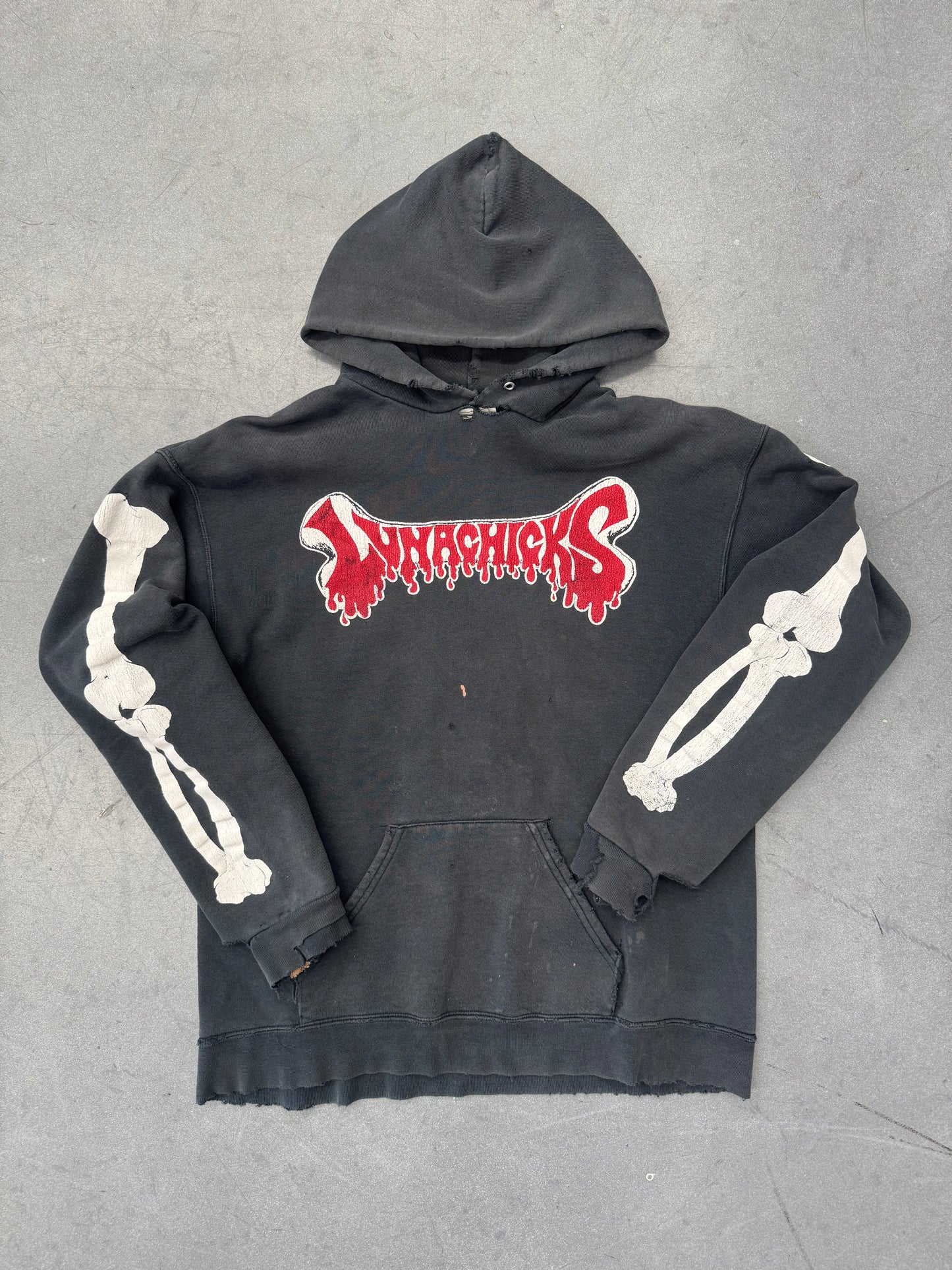 00'S LUNACHICKS BONE SLEEVE PULLOVER HOODIE (LEE TAG)